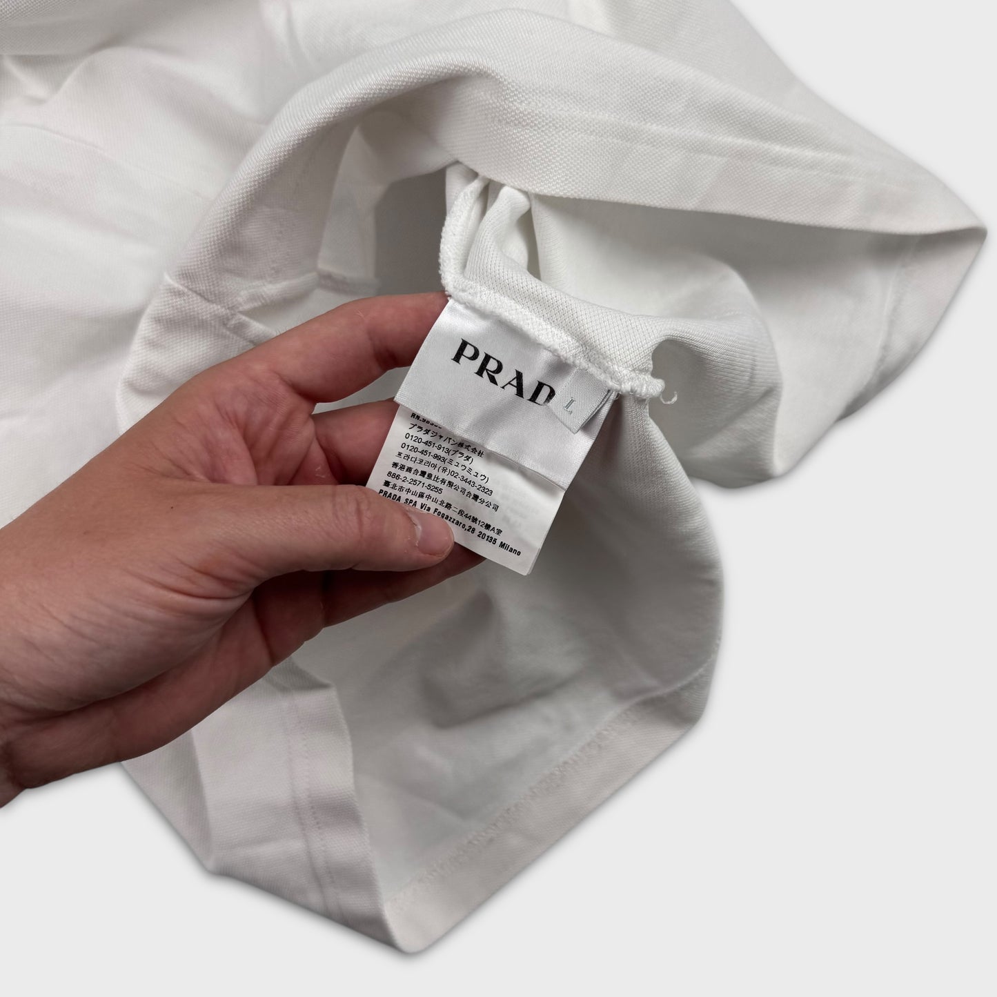 Prada Sport White Polo Shirt M/L