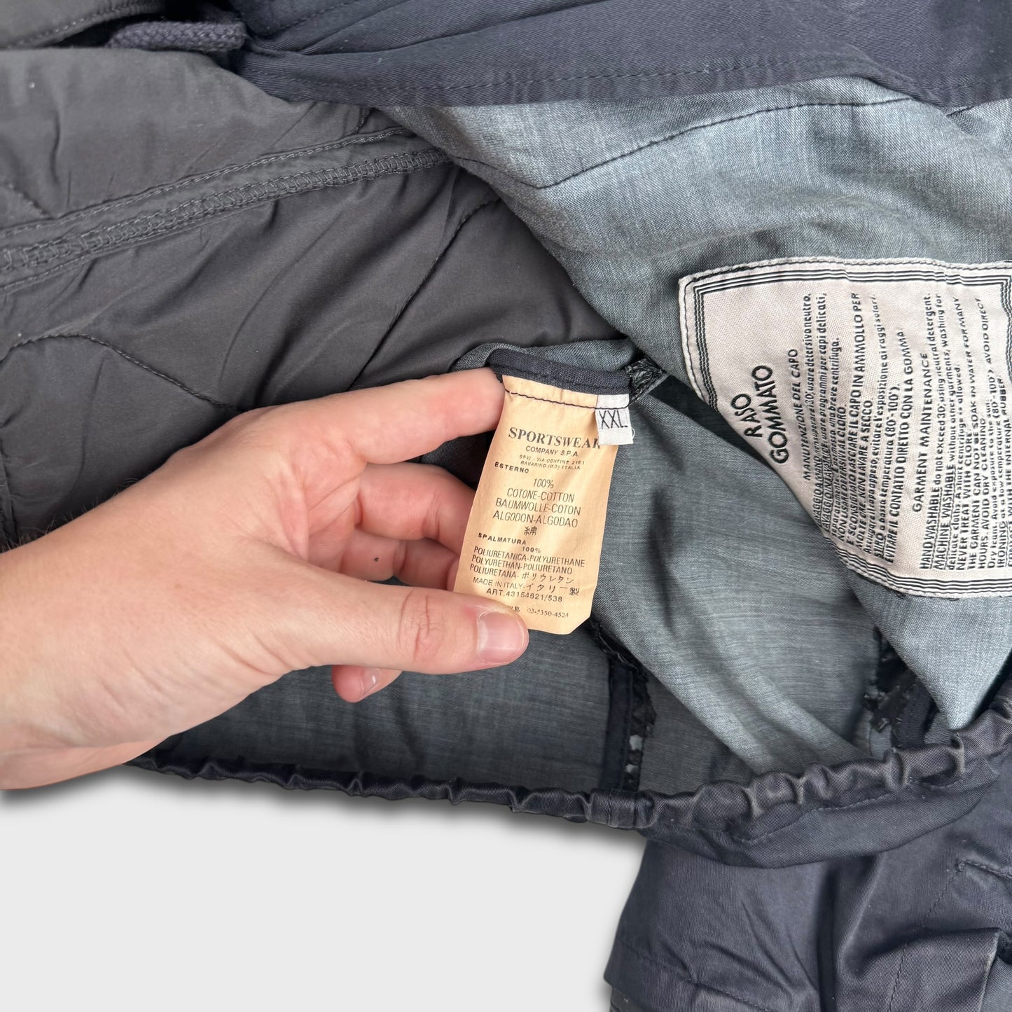 Stone Island Raso Gommato Liner Shoulder Badge Jacket XXL