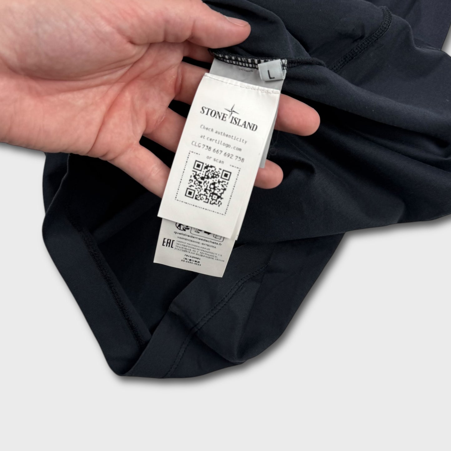 Stone Island Black Graphic T-Shirt L