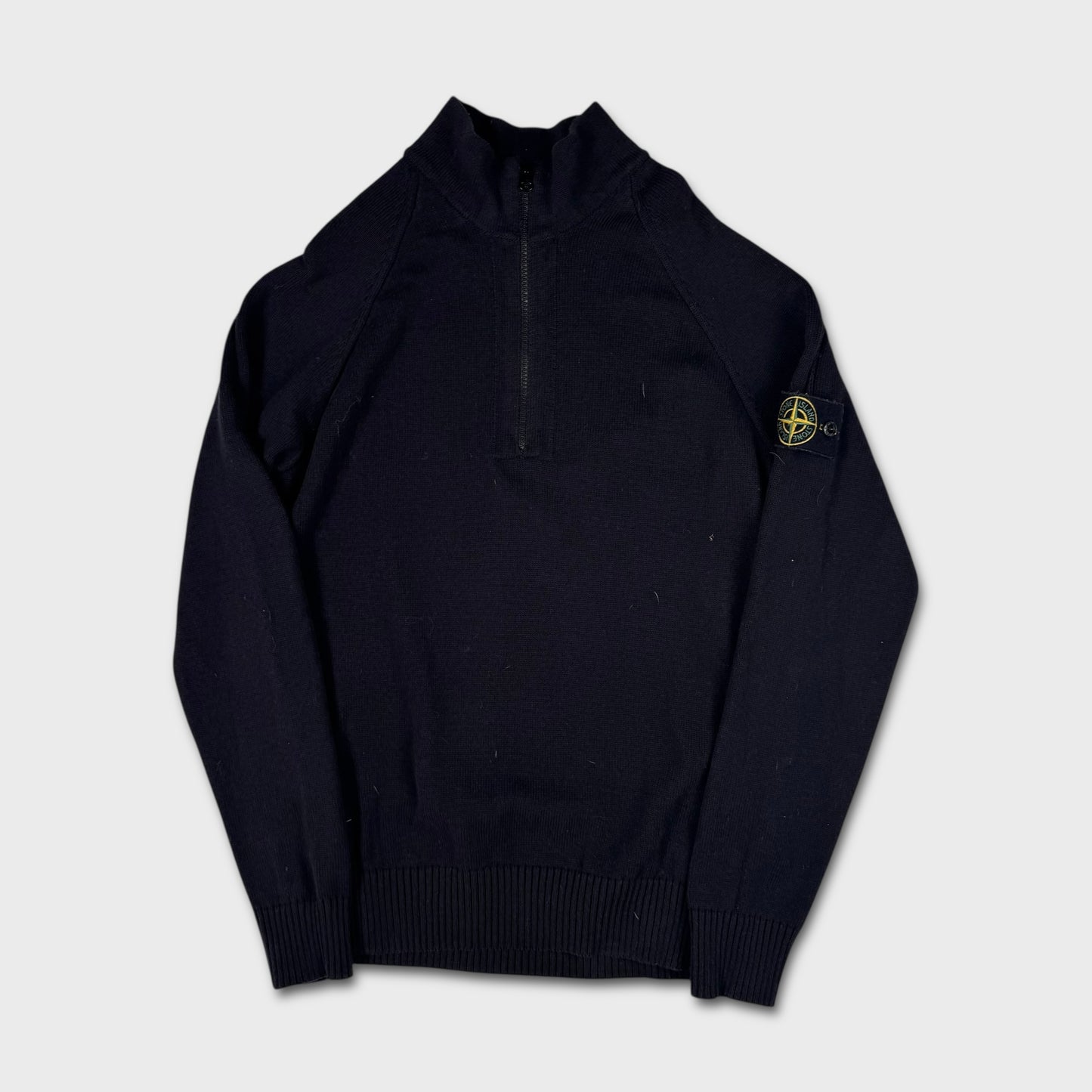 Stone Island Dark Navy Quarter Zip Knit M