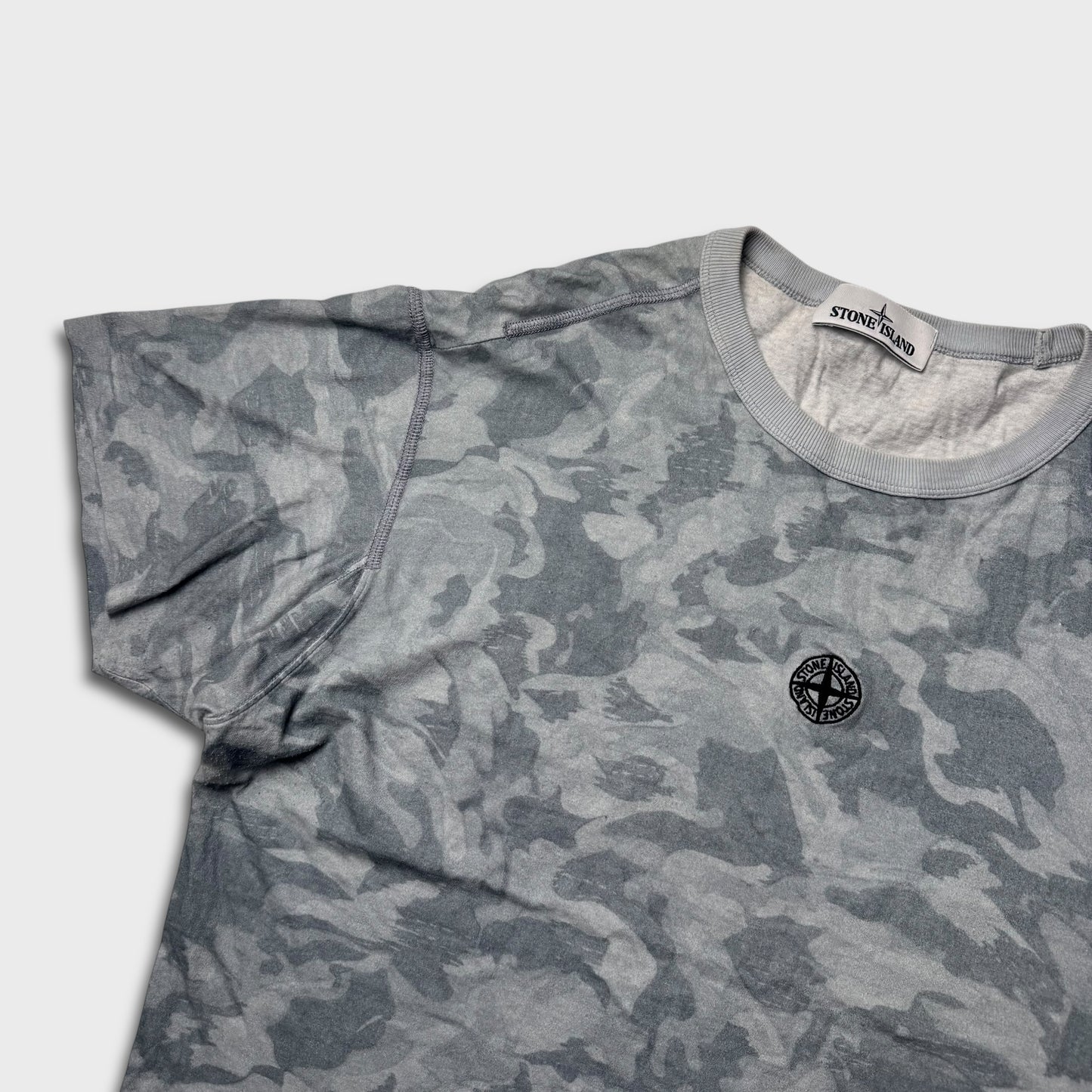 Stone Island Grey Camouflage T-Shirt L