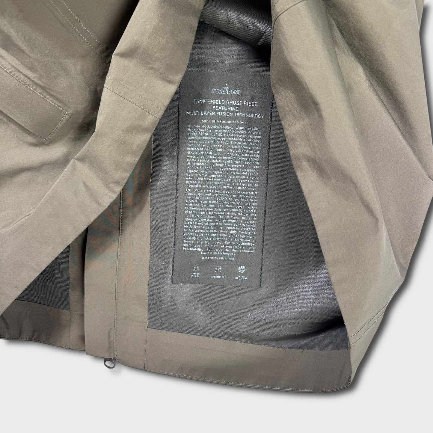 Stone Island Ghost Tank Shield Mulitlayer Fusion Jacket M
