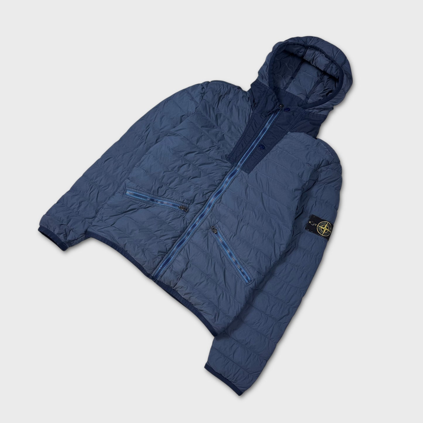 Stone Island Garment Dyed Loom Woven Down Chambers Jacket S