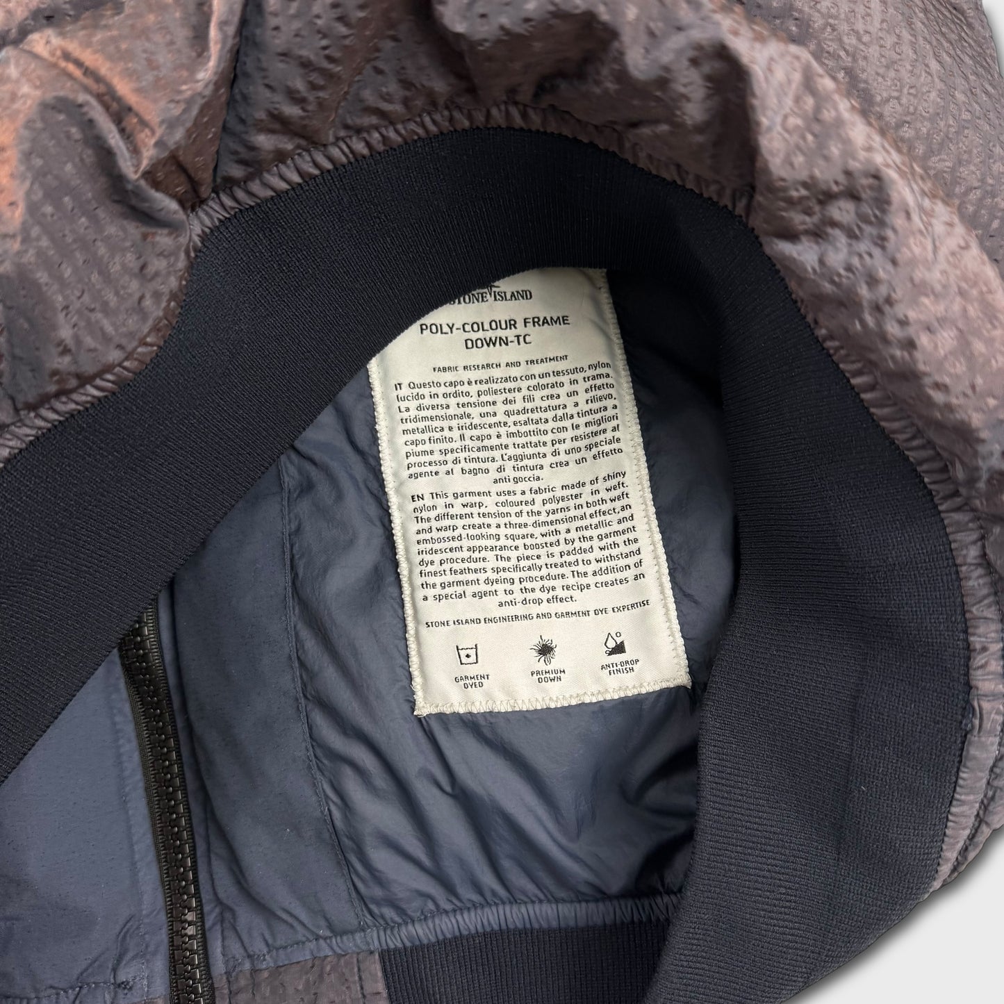 Stone Island Purple Poly Colour Down Frame-TC Puffer Jacket M