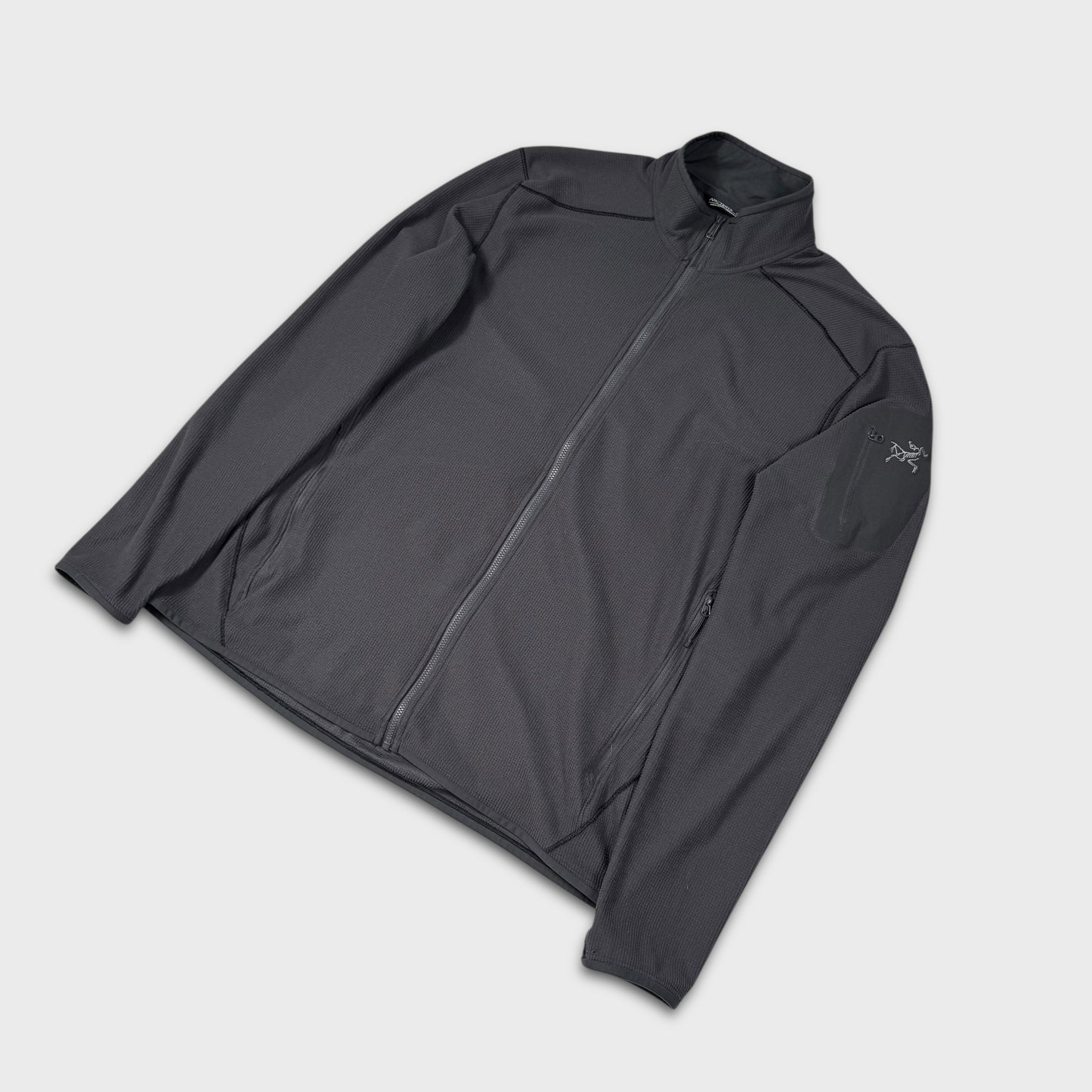 Arc’teryx Khaki Full Zip Waffle Fleece L