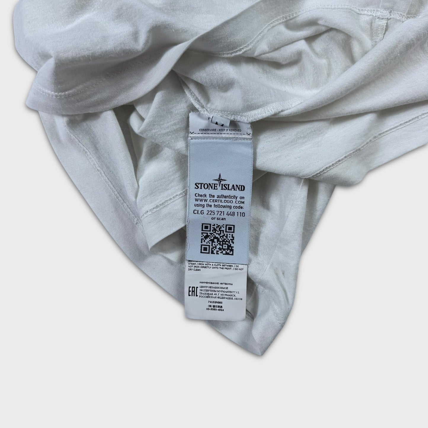 Stone Island White Graphic T-Shirt M