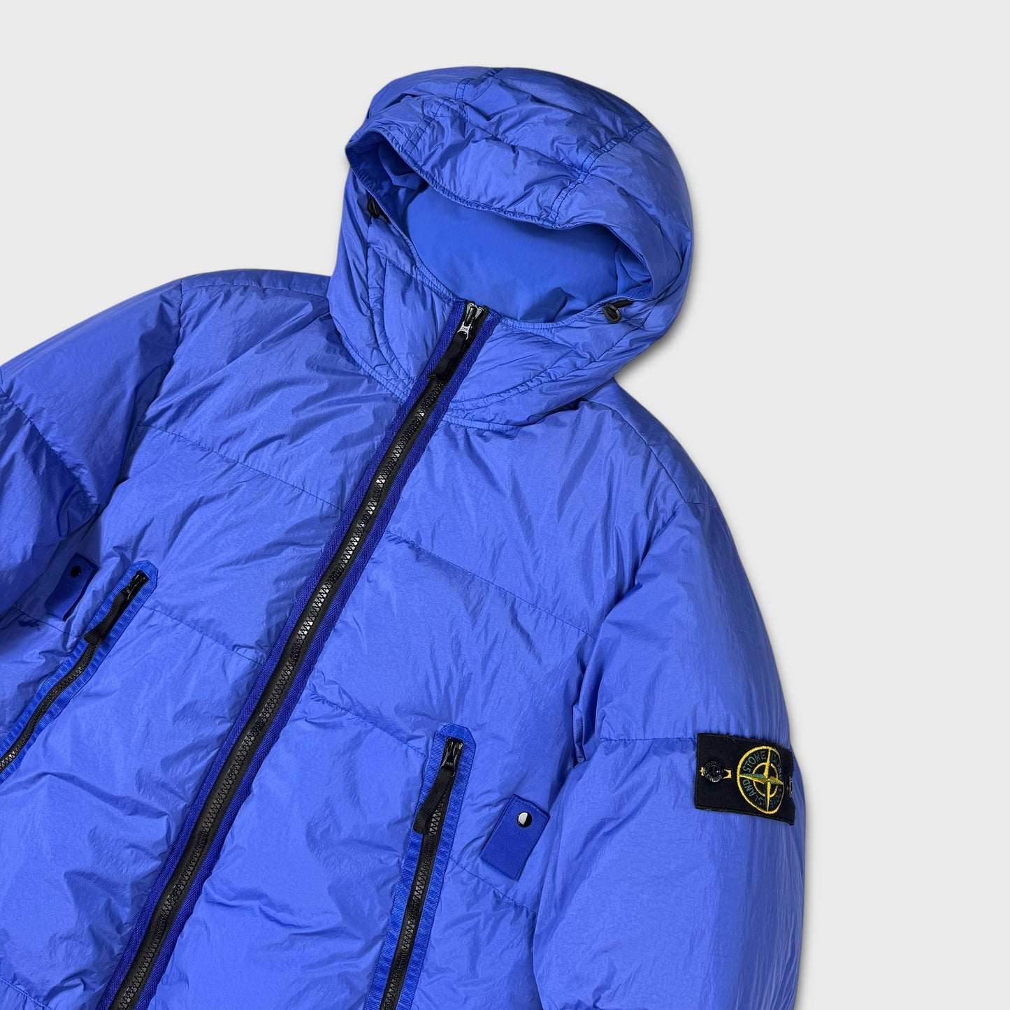 Stone Island Royal Blue Crinkle Reps NY Down Jacket XXL