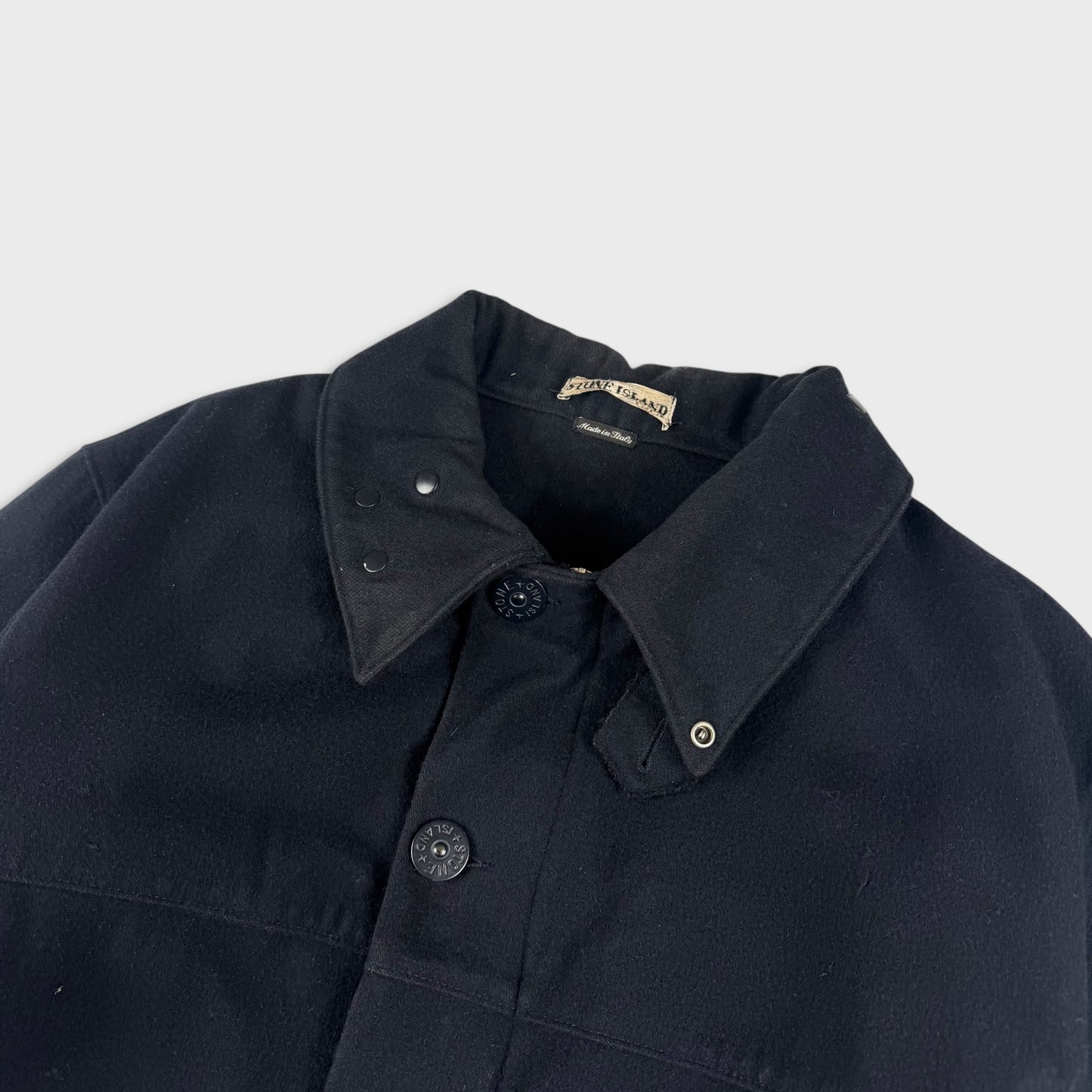 Stone Island 2000’s Navy Woolen Peacoat Jacket L