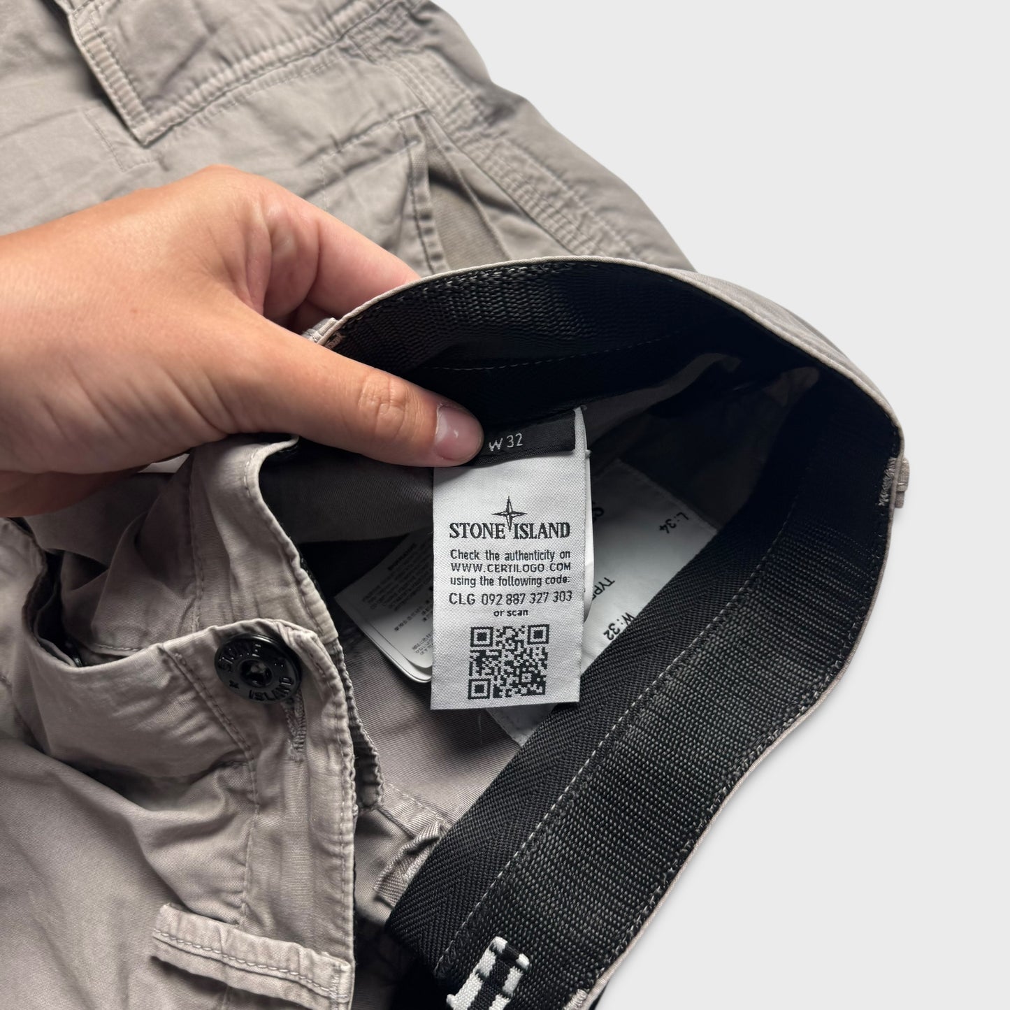 Stone Island Grey Cargo Shorts W32