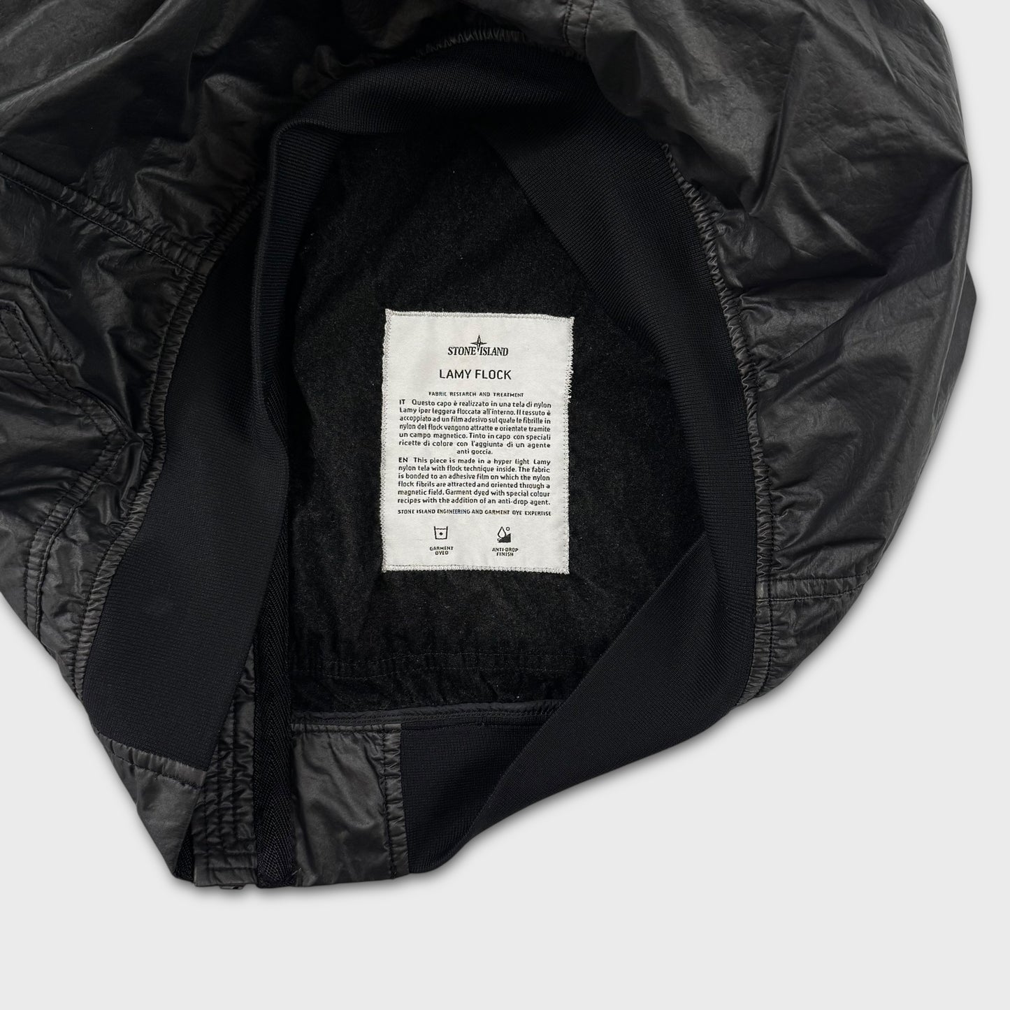 Stone Island Black Lamy Flock Jacket M