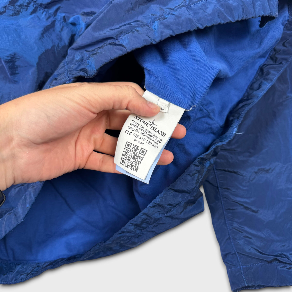 Stone Island Royal Blue Nylon Metal Overshirt L