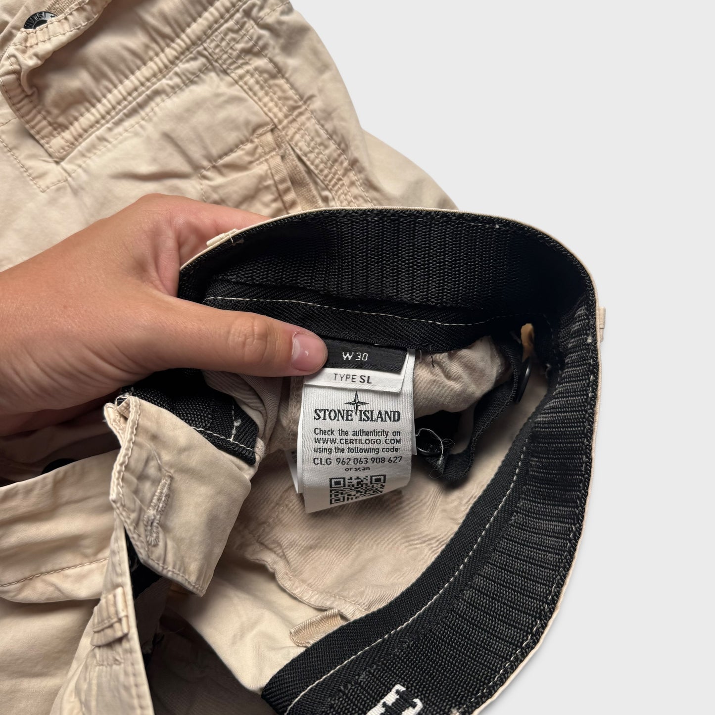 Stone Island Beige Cargo Shorts W30