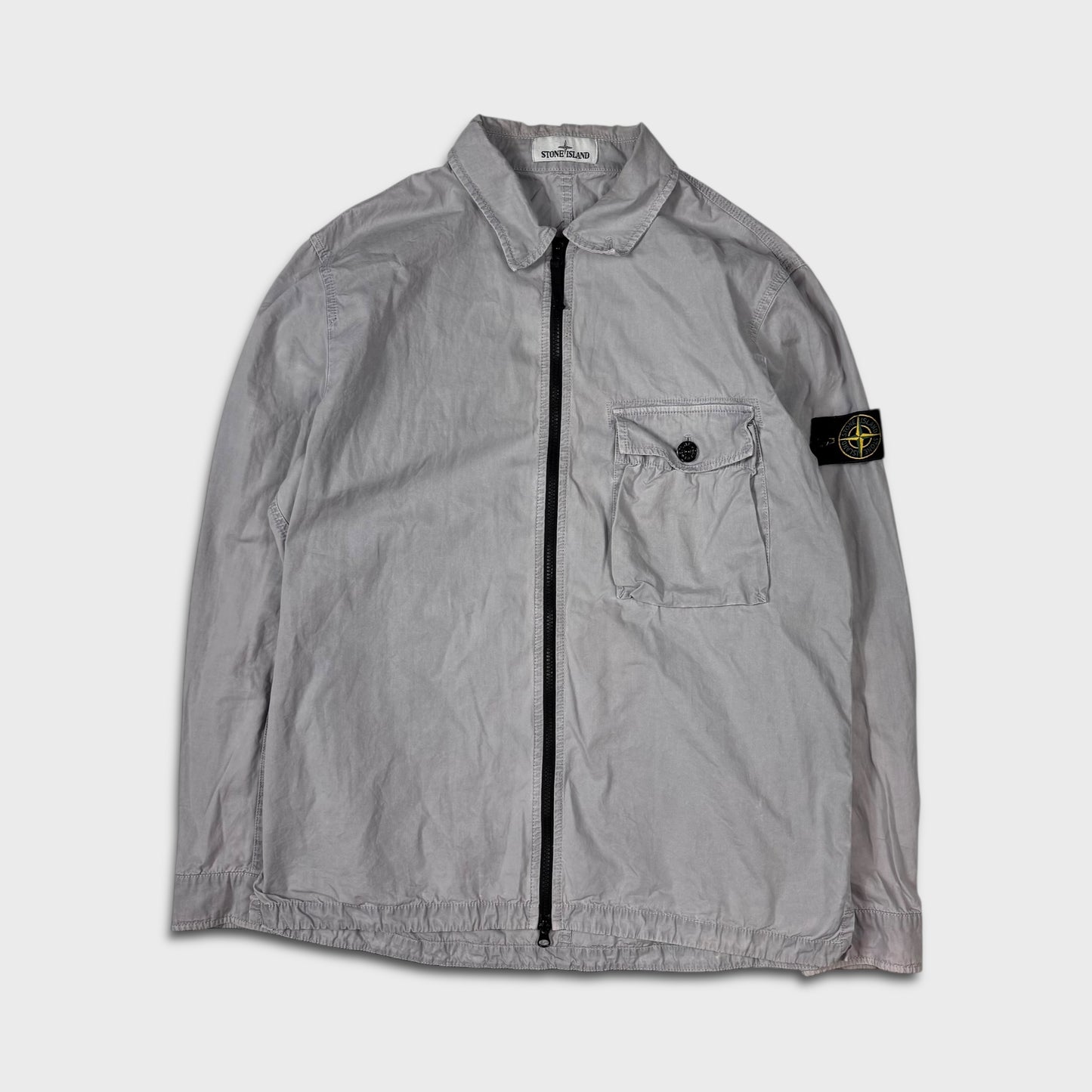 Stone Island Grey / Lavender Full Zip Overshirt XL