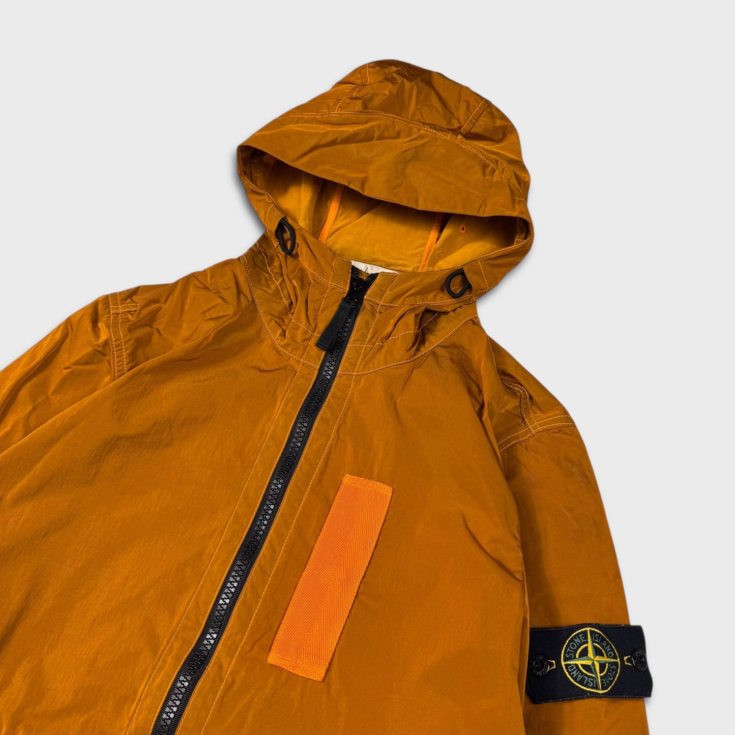 Stone Island Burnt Orange Nylon Metal Flock Jacket S