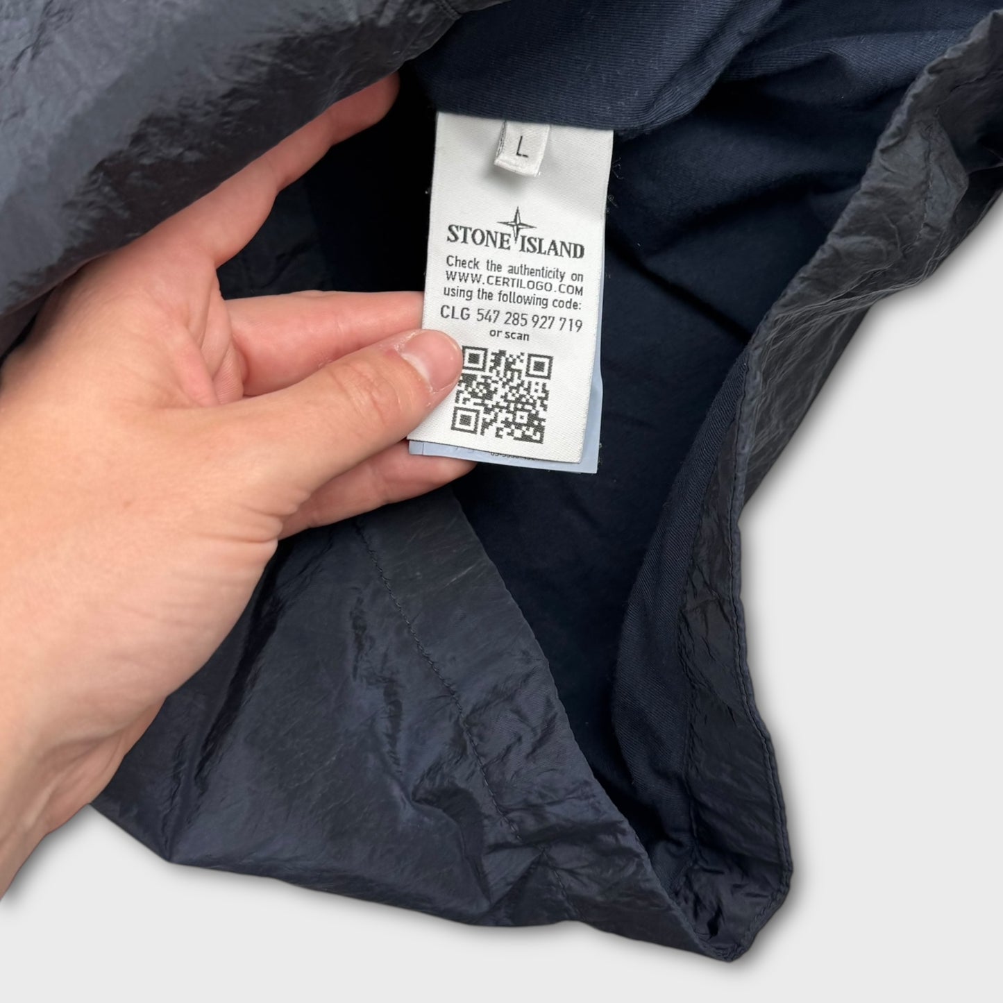 Stone Island Navy Nylon Metal Overshirt L