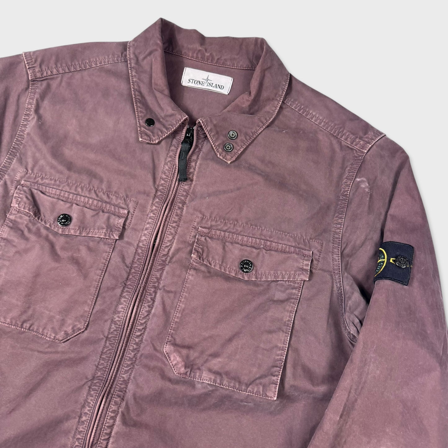 Stone Island Burgundy Full Zip Overshirt M