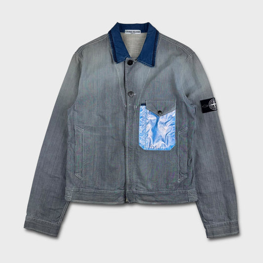 Stone Island 2006 Reflective Denim Short Jacket M