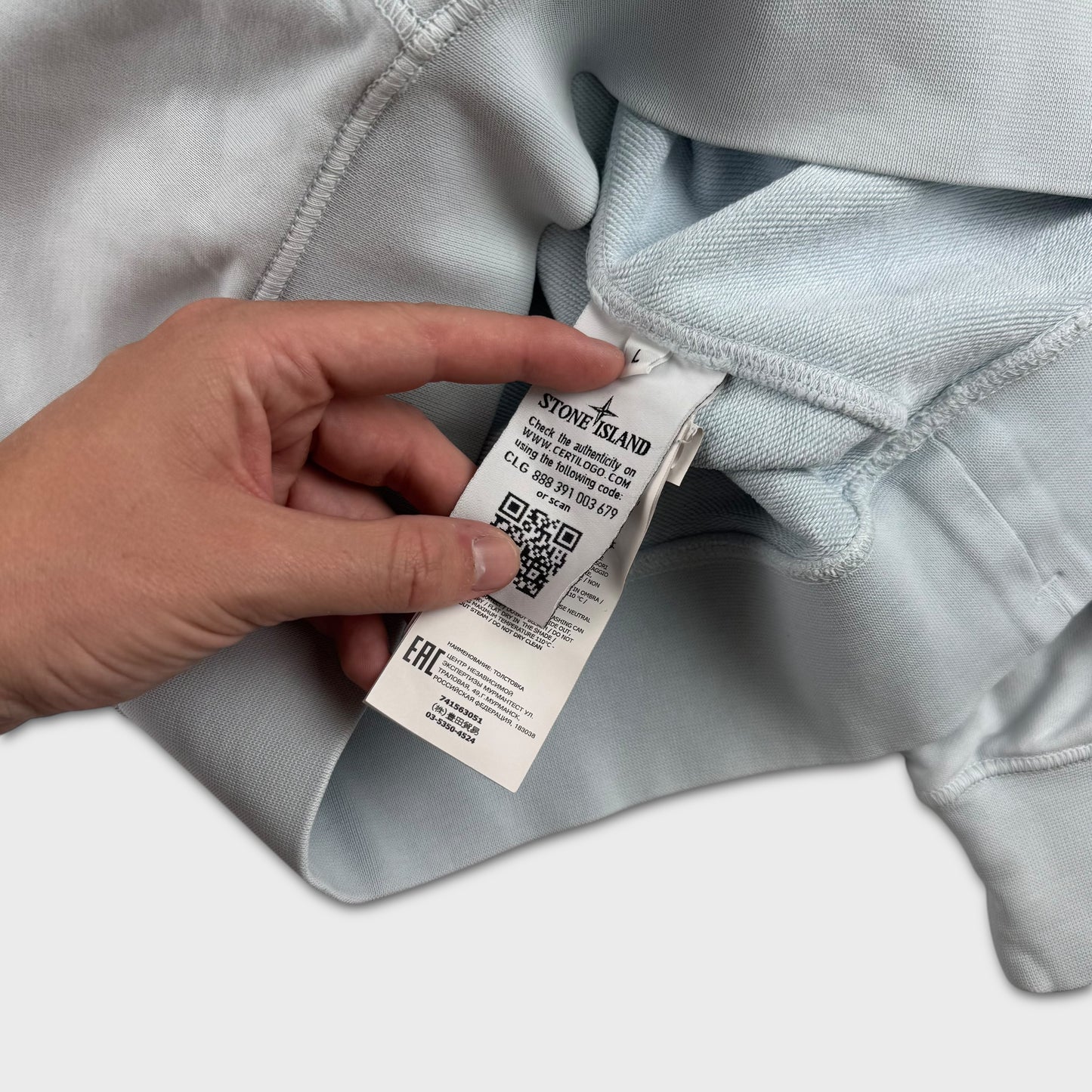 Stone Island Baby Blue Crewneck L