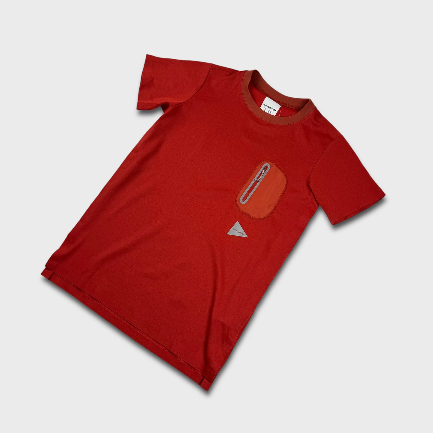 And Wander Red Reflective Hiking T-Shirt S