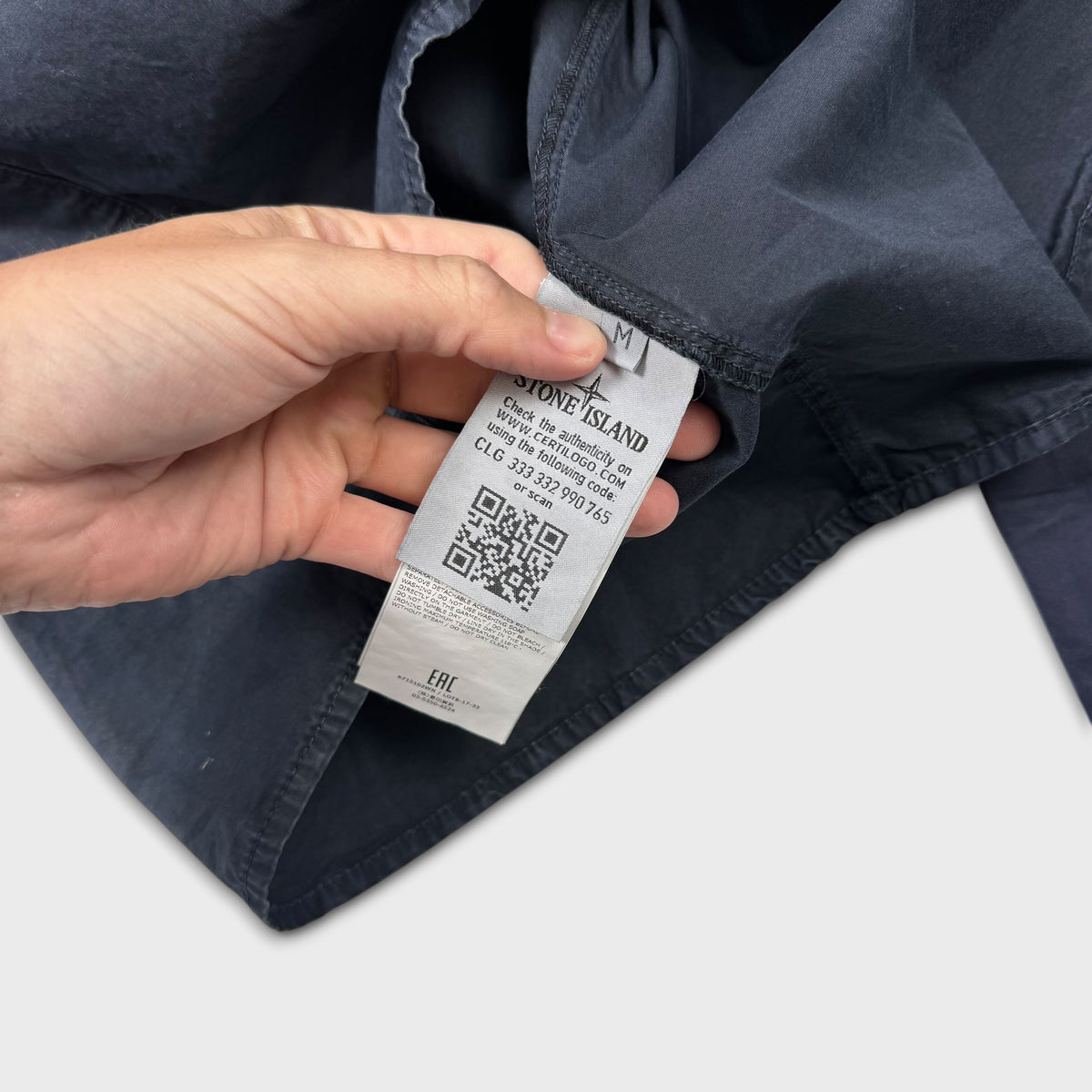 Stone Island Navy Full Zip Overshirt M