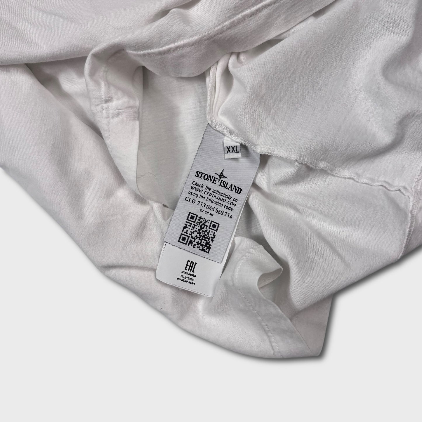 Stone Island White Spellout T-Shirt XXL