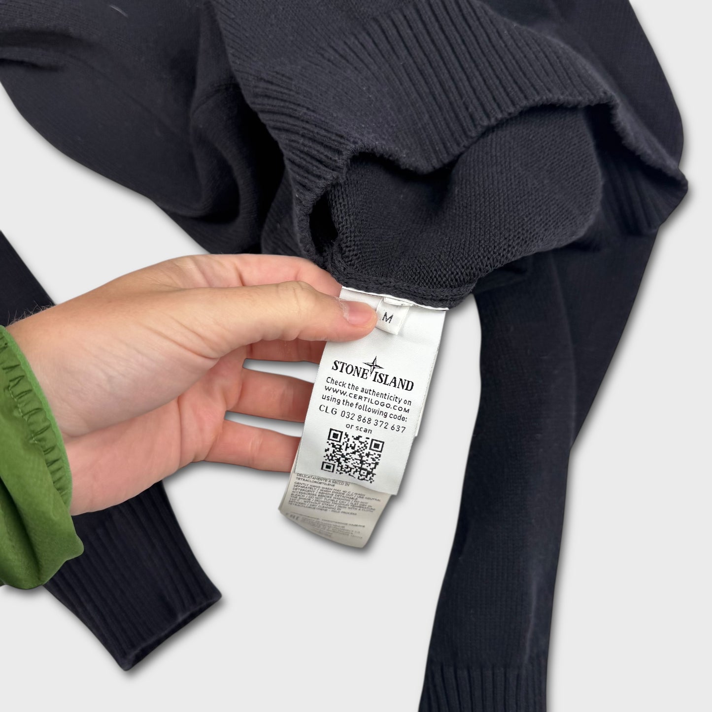 Stone Island Dark Navy Quarter Zip Knit M