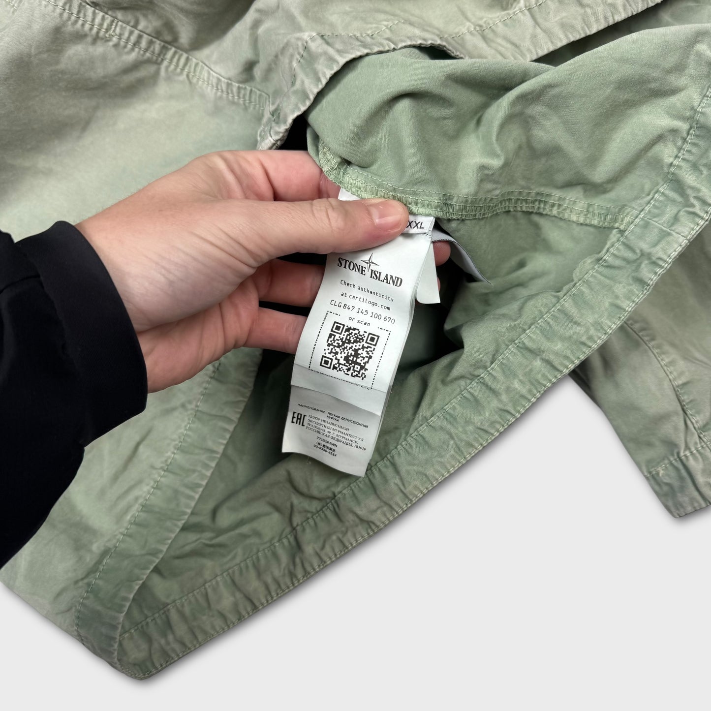 Stone Island Sage Green Full Zip Overshirt XXL