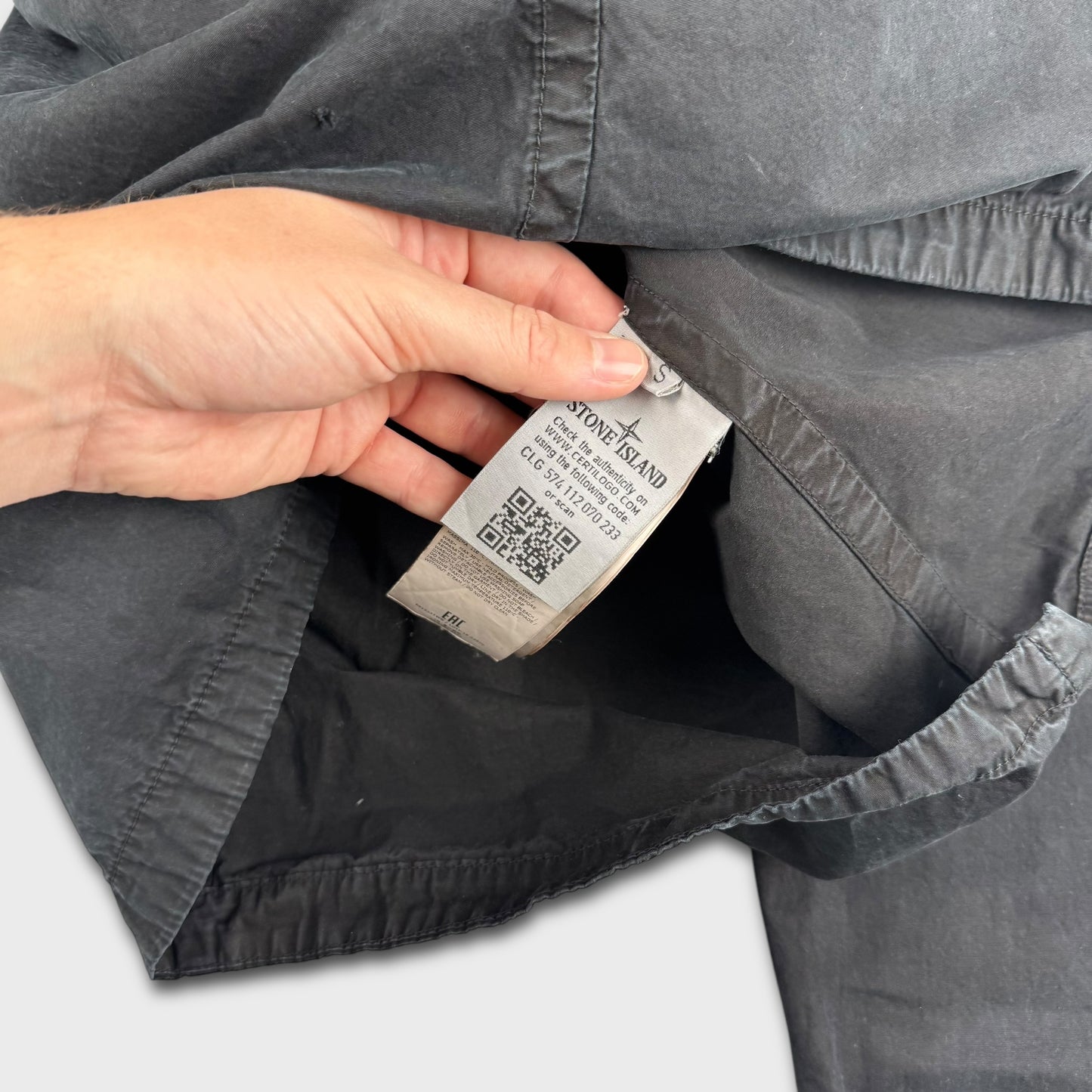 Stone Island Black Hooded Overshirt S