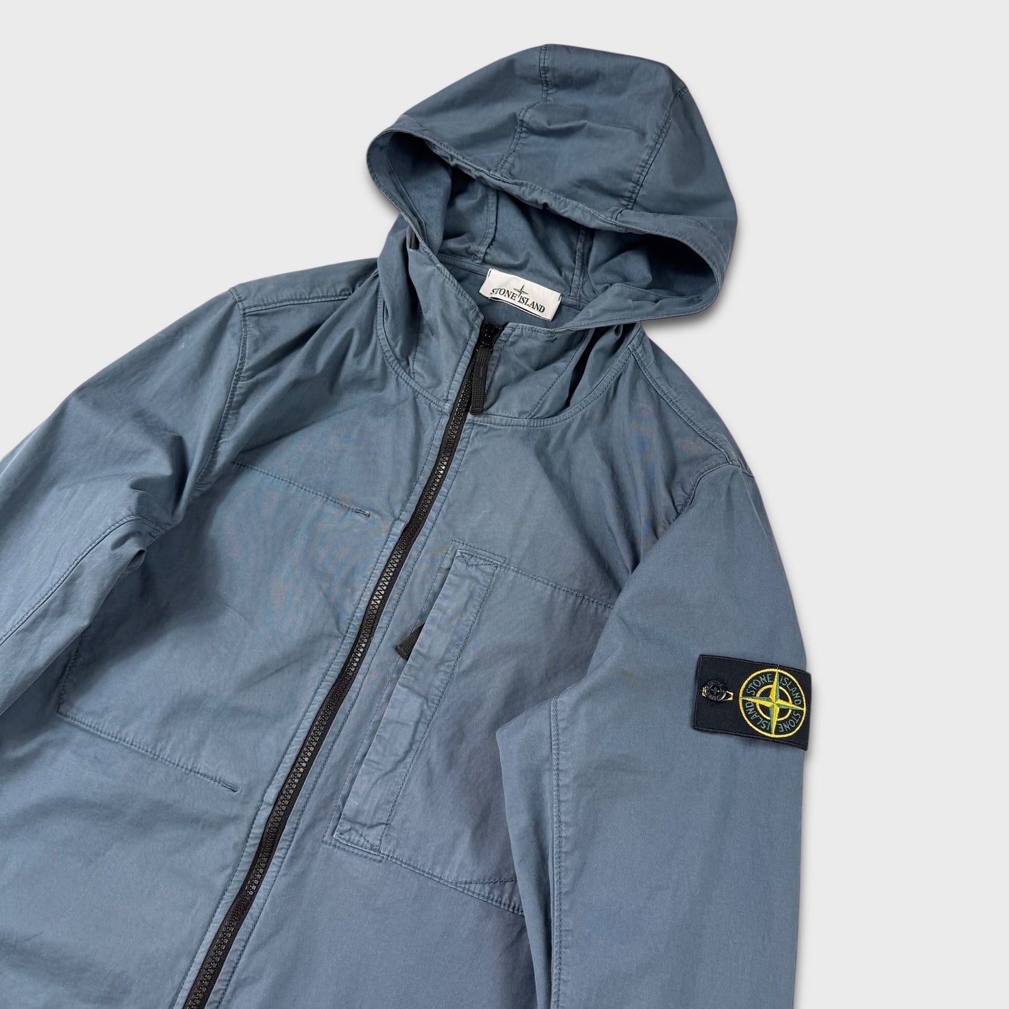 Stone Island Avio Blue Supima Cotton Twill Stretch-TC Jacket S