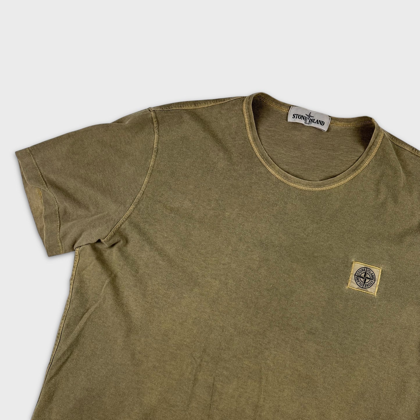 Stone Island Washed Olive Compass T-Shirt L