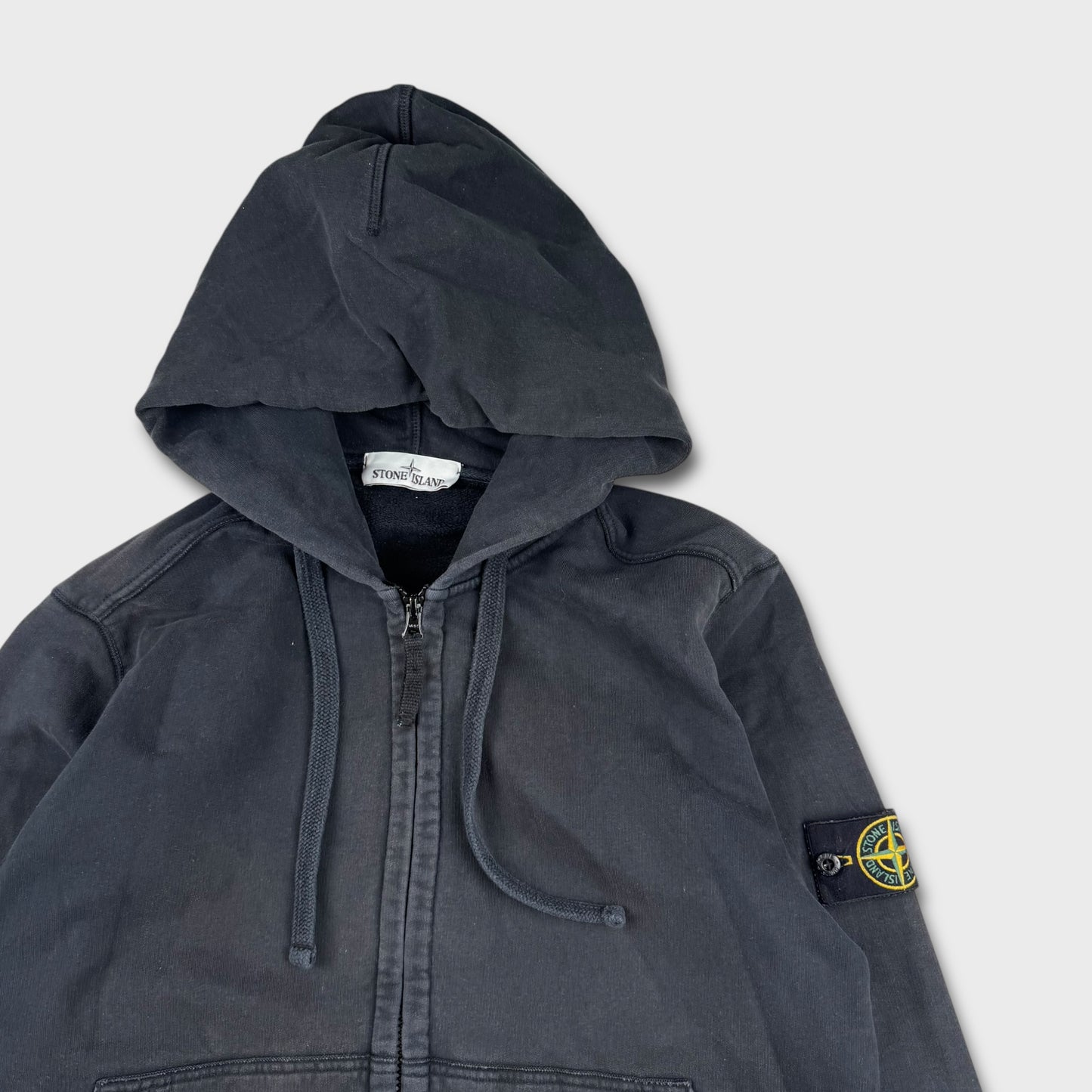 Stone Island Washed Full Zip Hoodie L