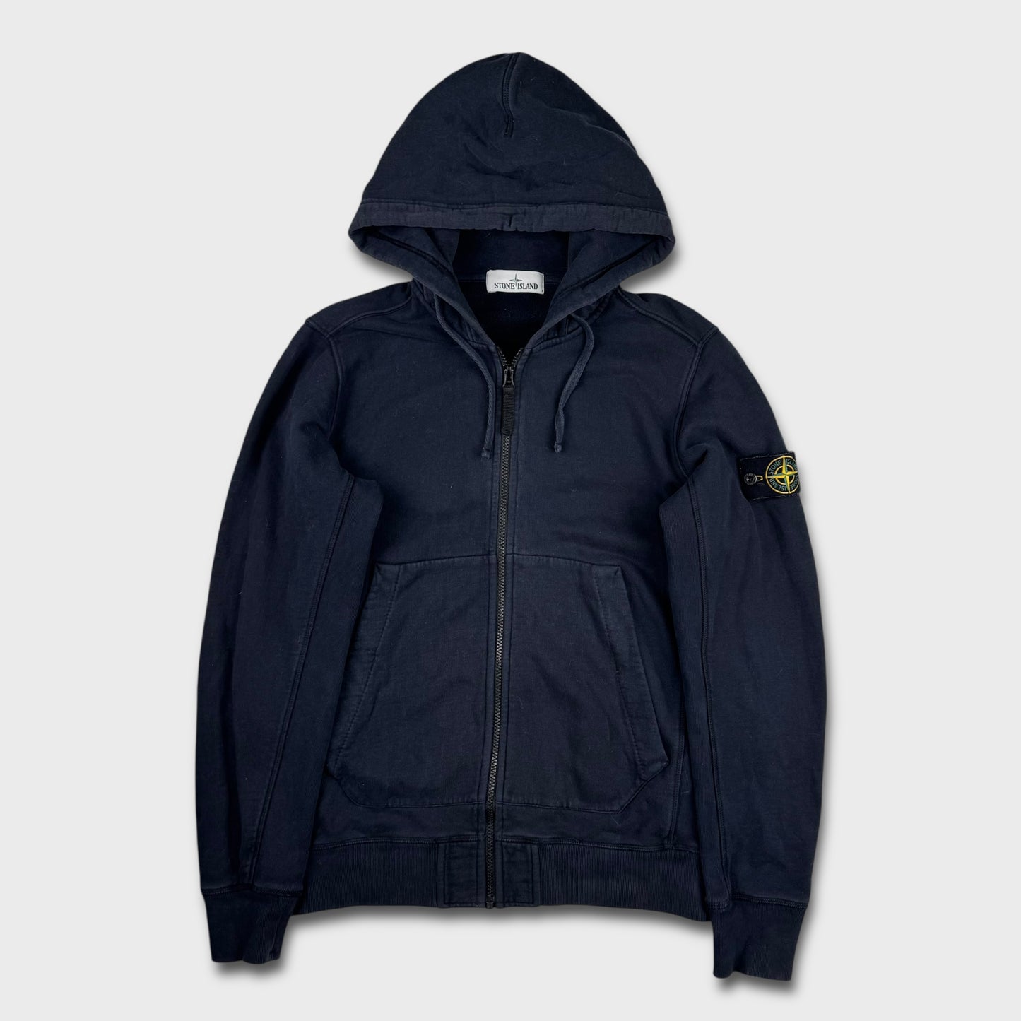 Stone Island Navy Full Zip Hoodie L