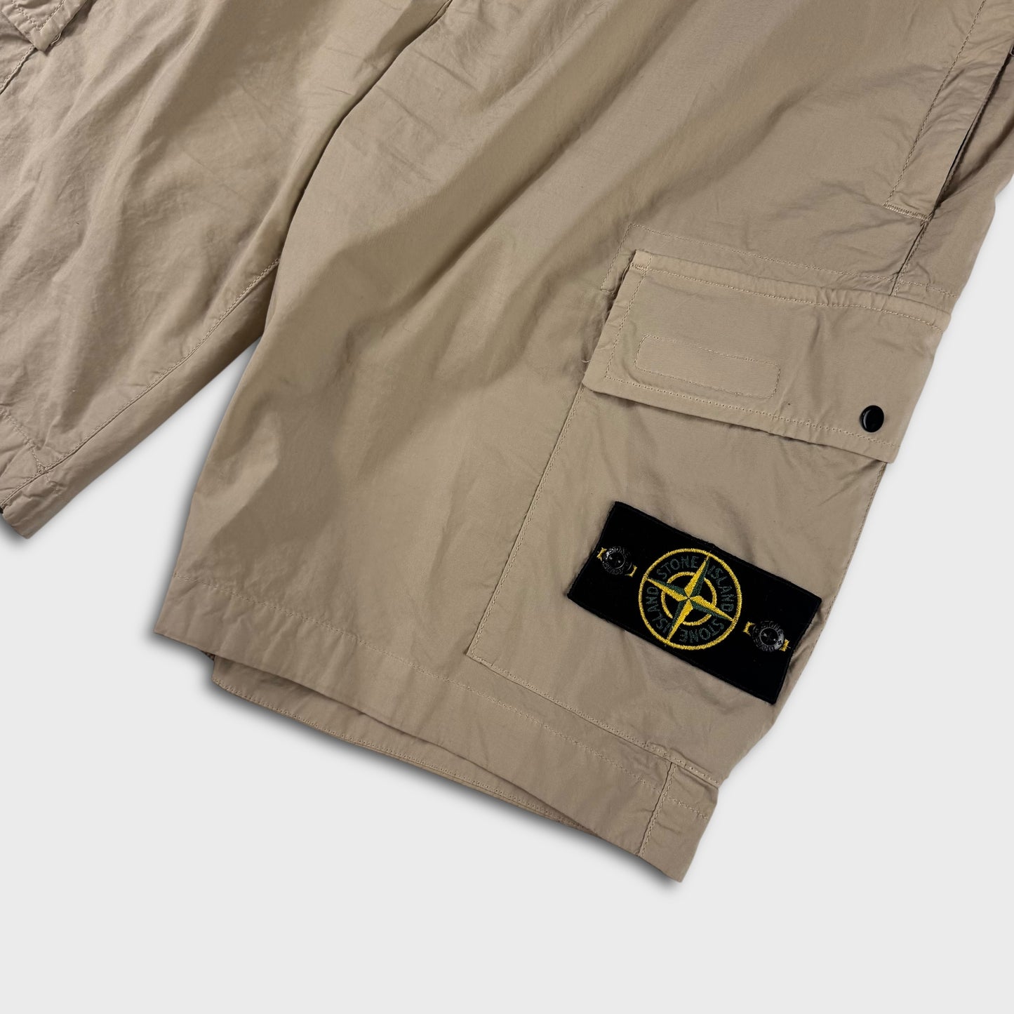 Stone Island Beige Tela Cargo Shorts W32