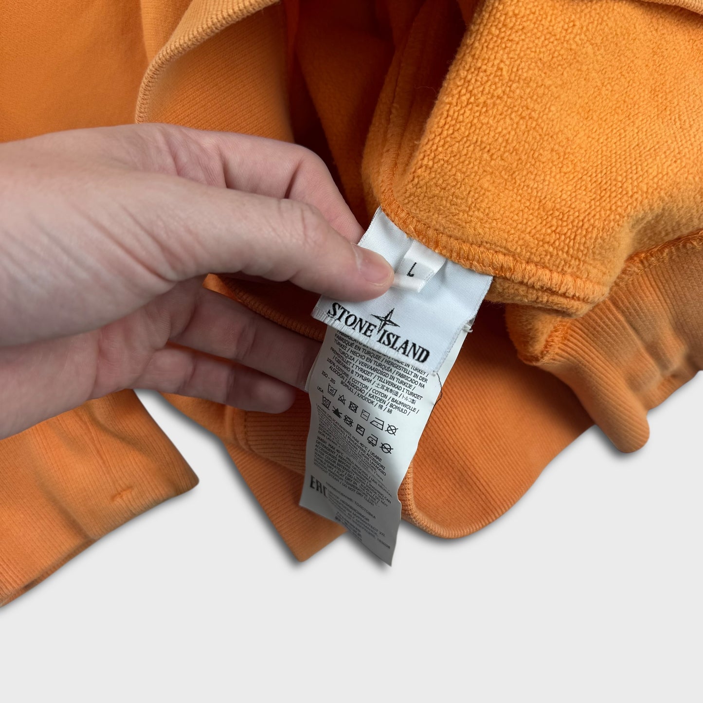 Stone Island Orange Crewneck Sweatshirt L