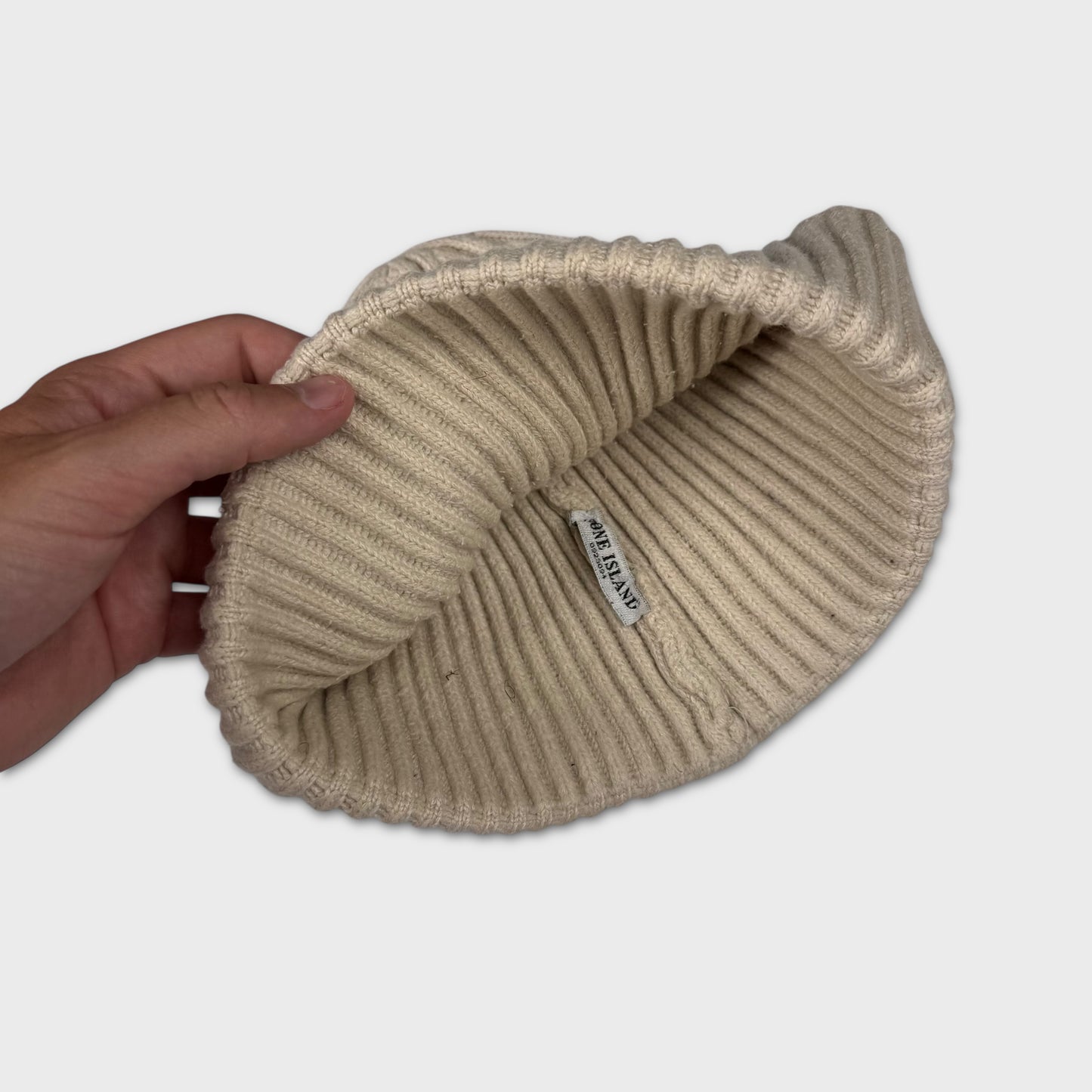 Stone Island 2000’s Spellout Ribbed Beanie OS