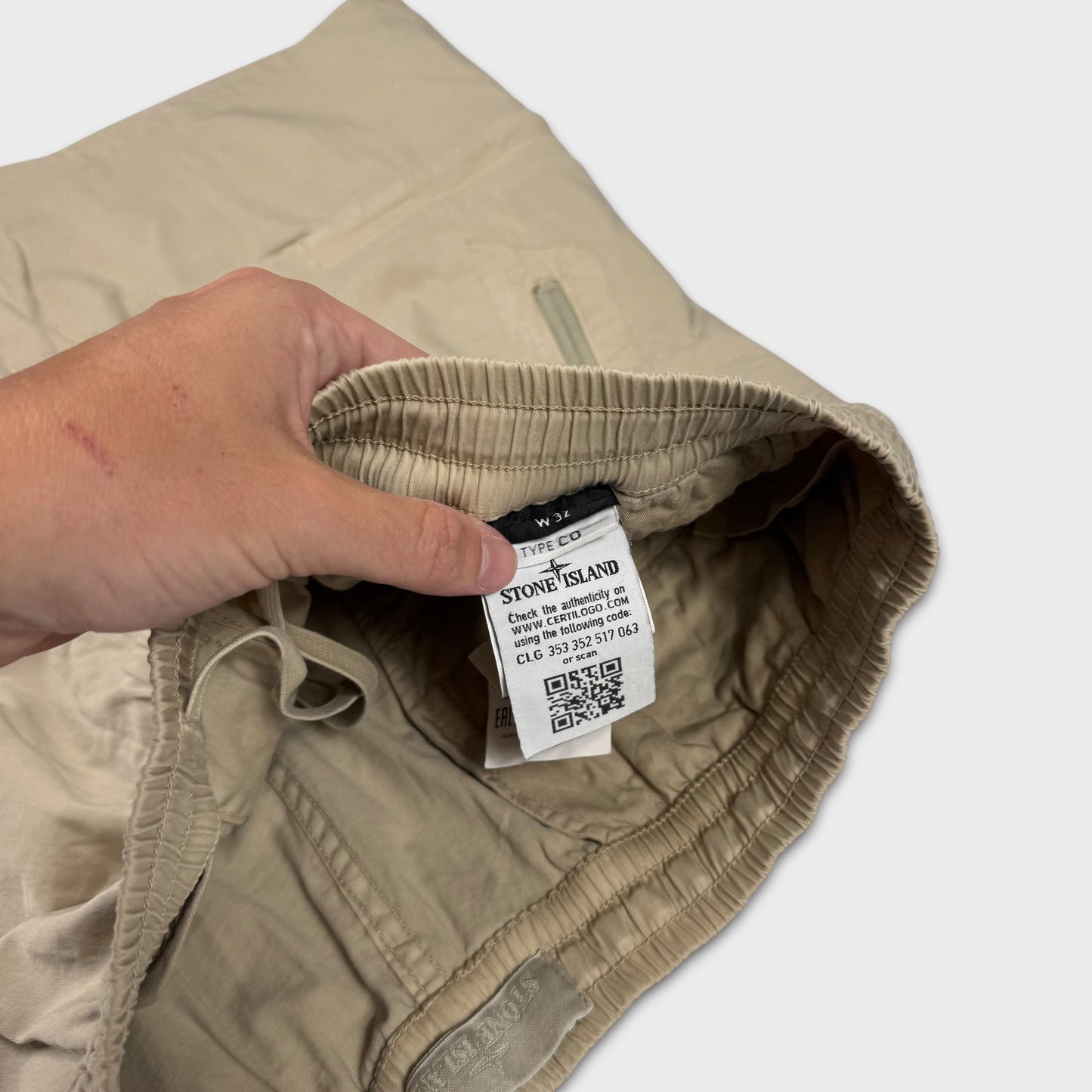 Stone Island Beige Ghost Cargo Shorts W34
