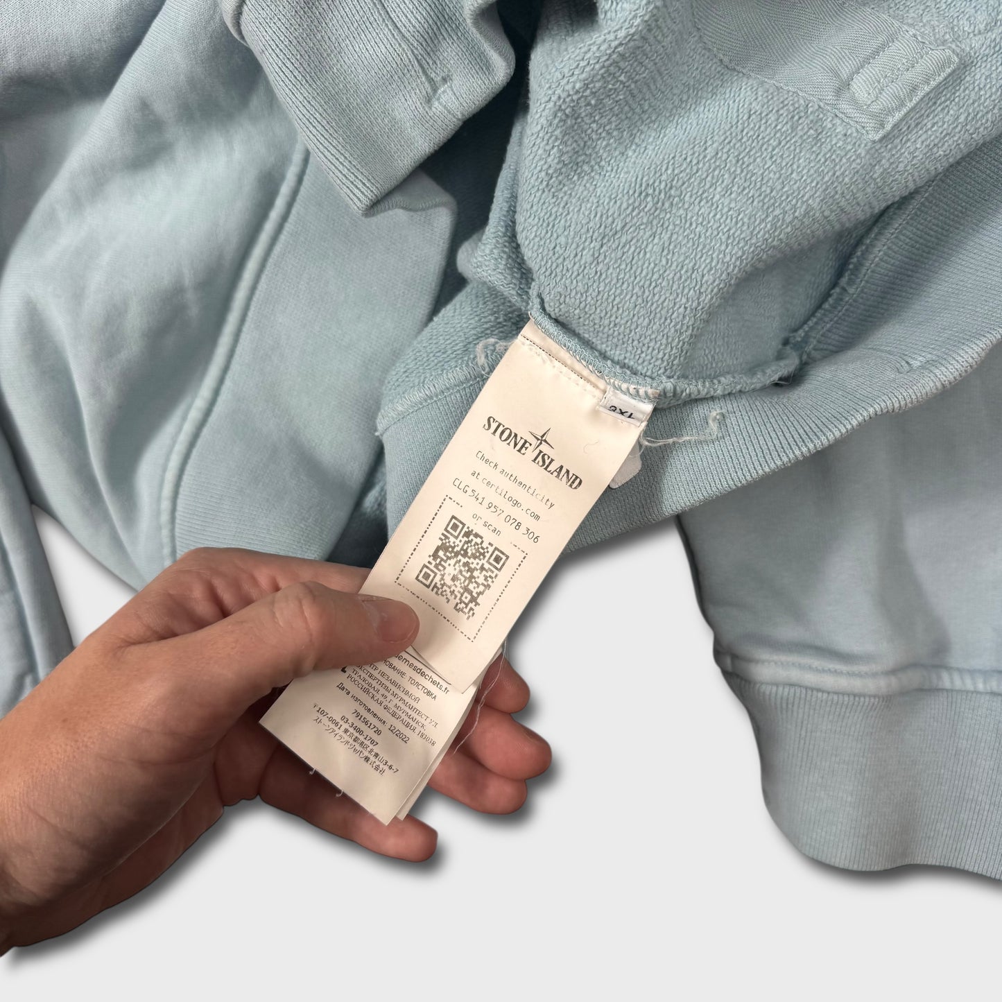 Stone Island Baby Blue Pullover Hoodie 3XL