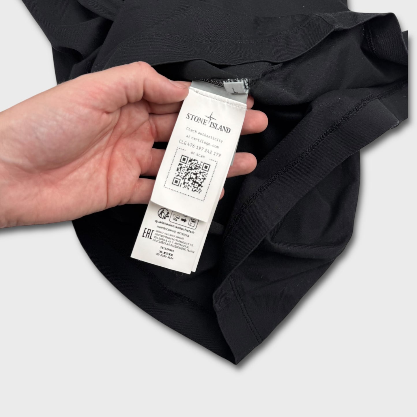 Stone Island Black Graphic T-Shirt L