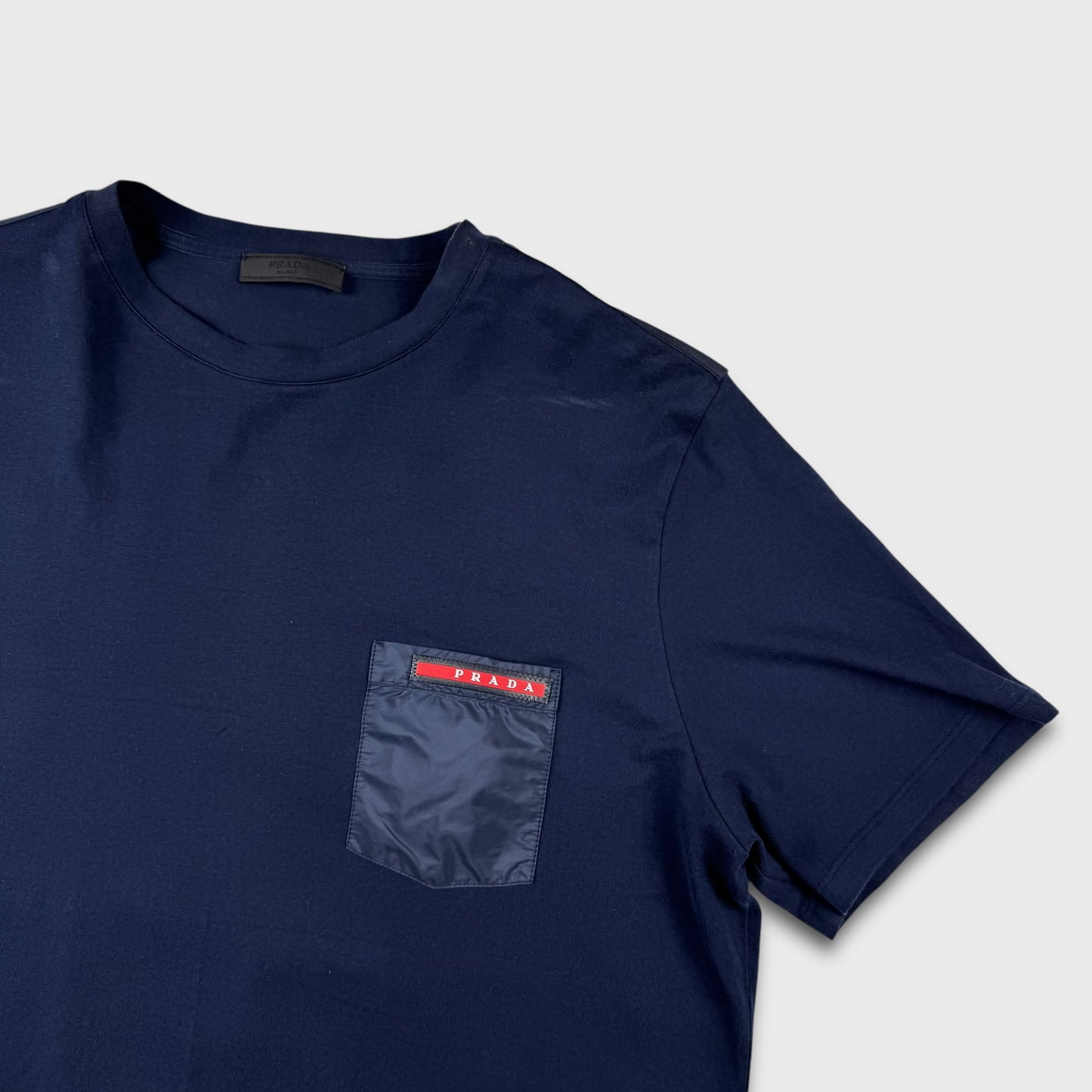 Prada Sport Navy Nylon Pocket T-Shirt L
