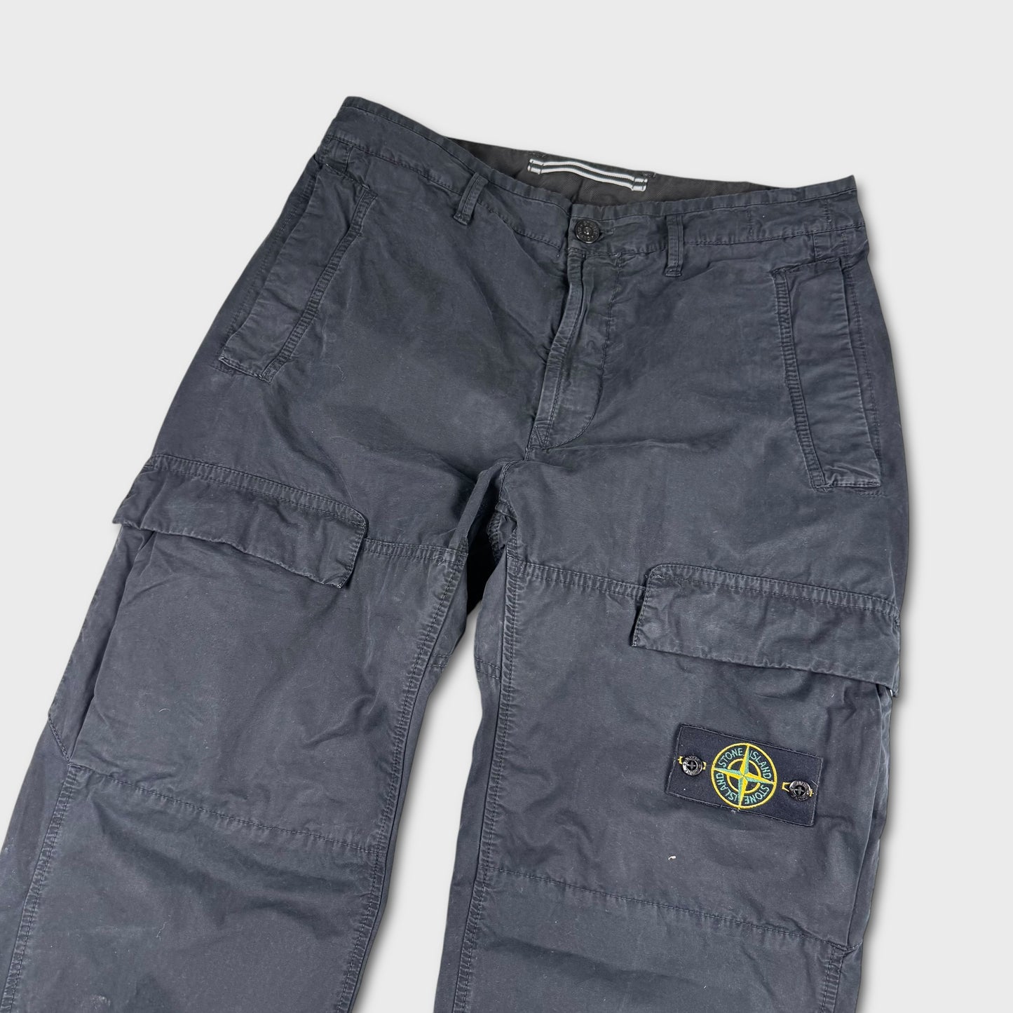 Stone Island Black Baggy Cargo Pants W32