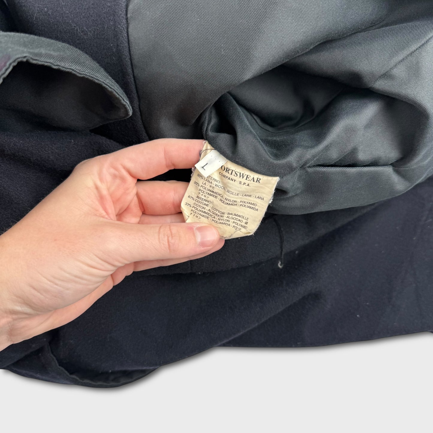 Stone Island AW2001 Heavy Wool Duffle Jacket L