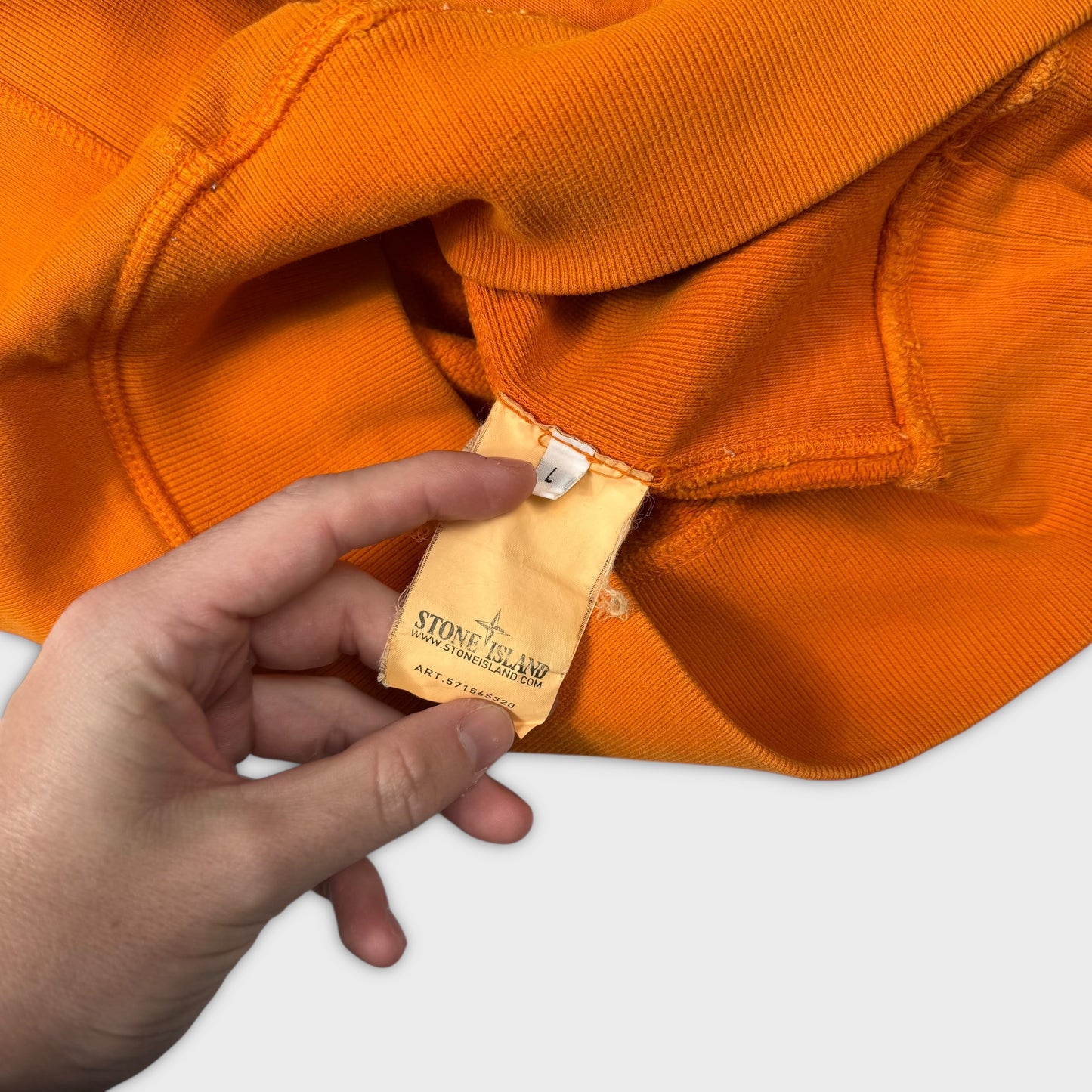 Stone Island Orange Crewneck Sweatshirt L