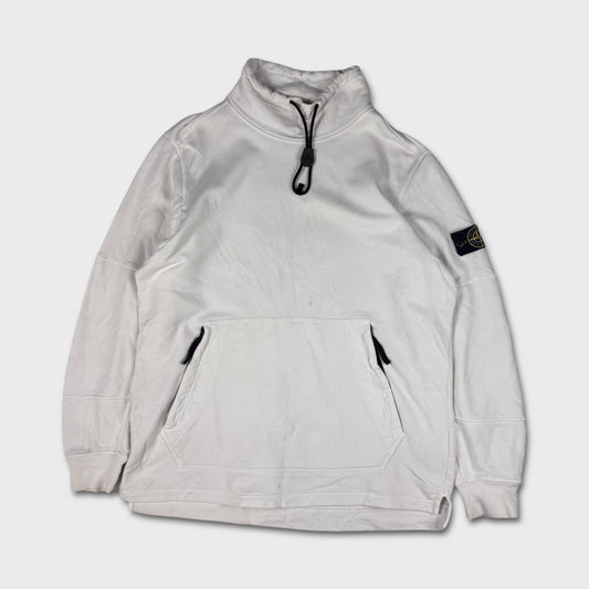 Stone Island White Pullover Cotton Smock Sweatshirt XXL