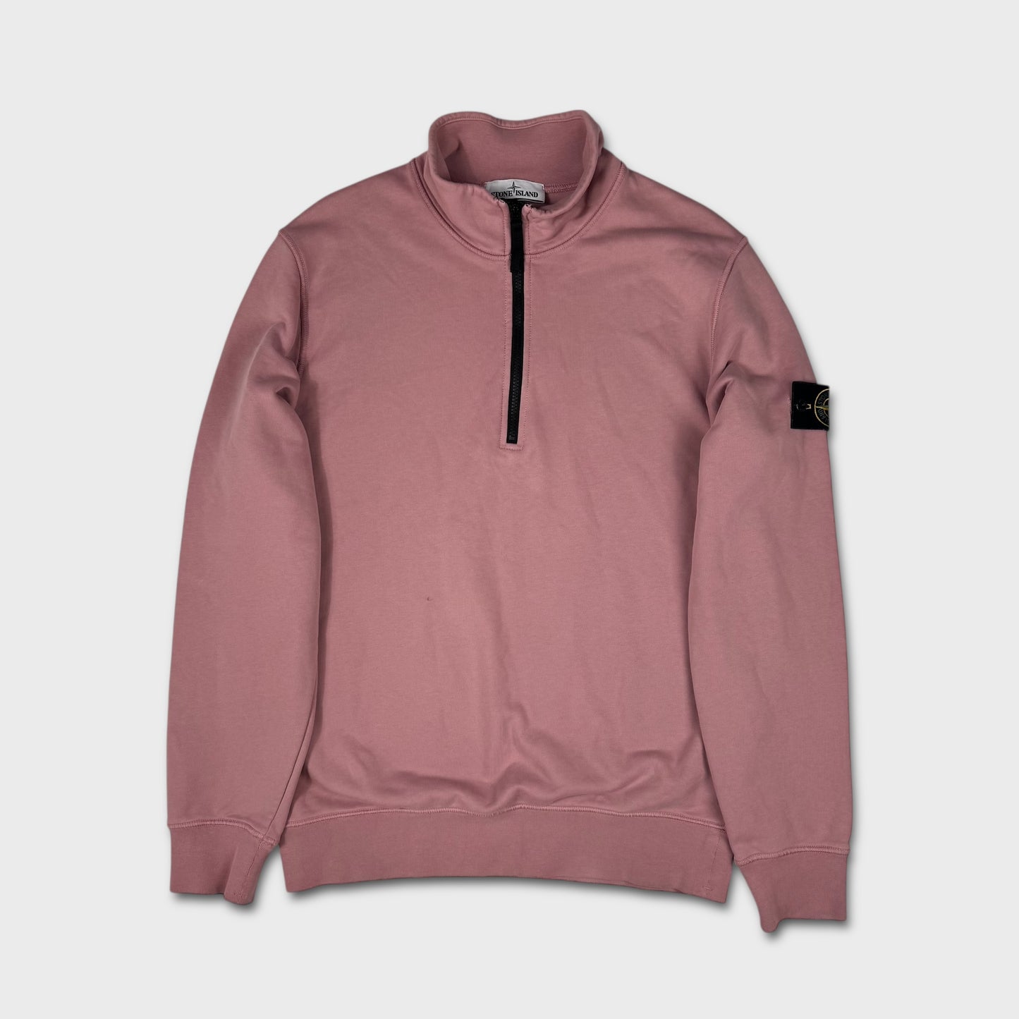 Stone Island Rose Pink Quarter Zip Sweatshirt L