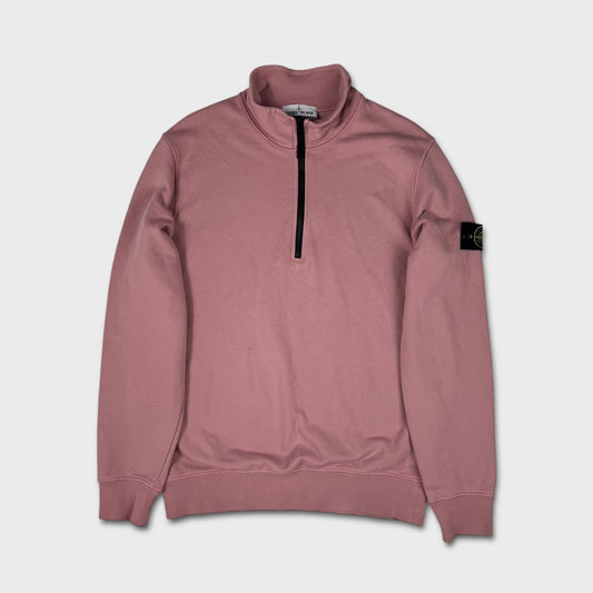 Stone Island Rose Pink Quarter Zip Sweatshirt L