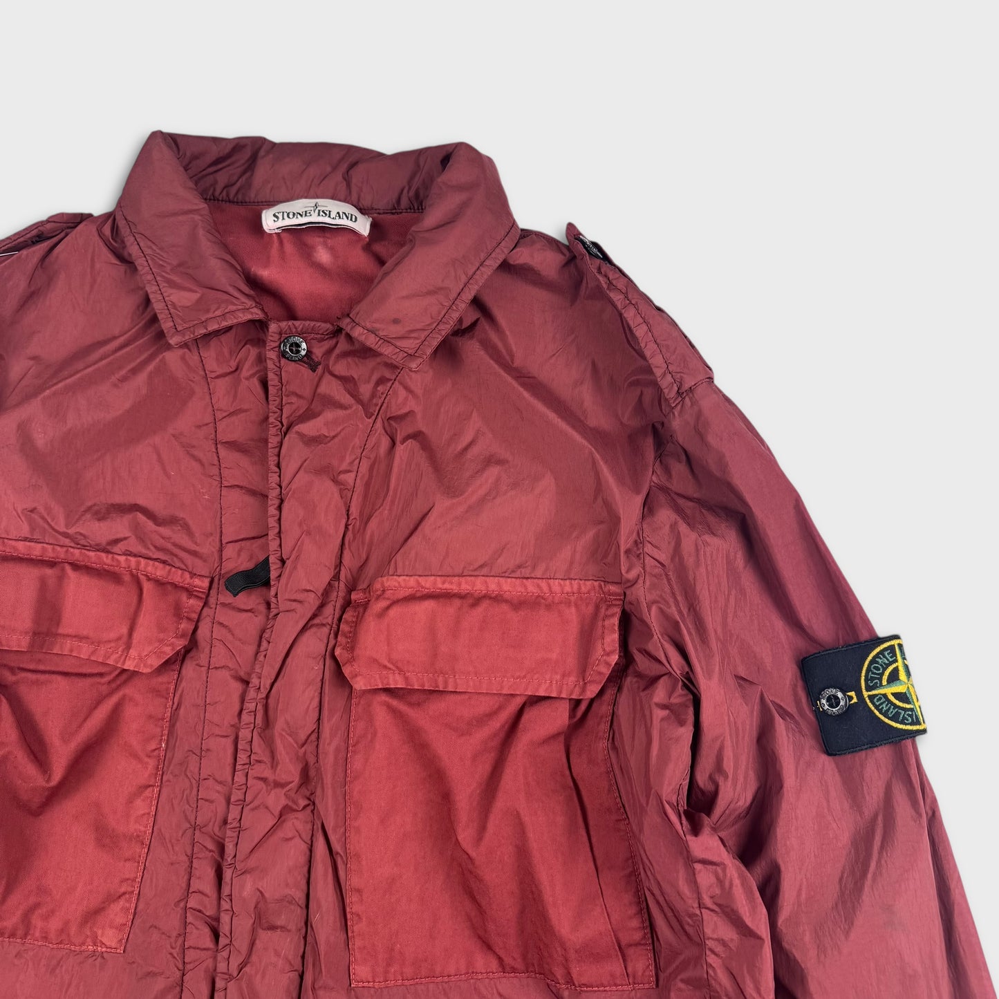 Stone Island Burgundy Crinkle Reps Jacket L