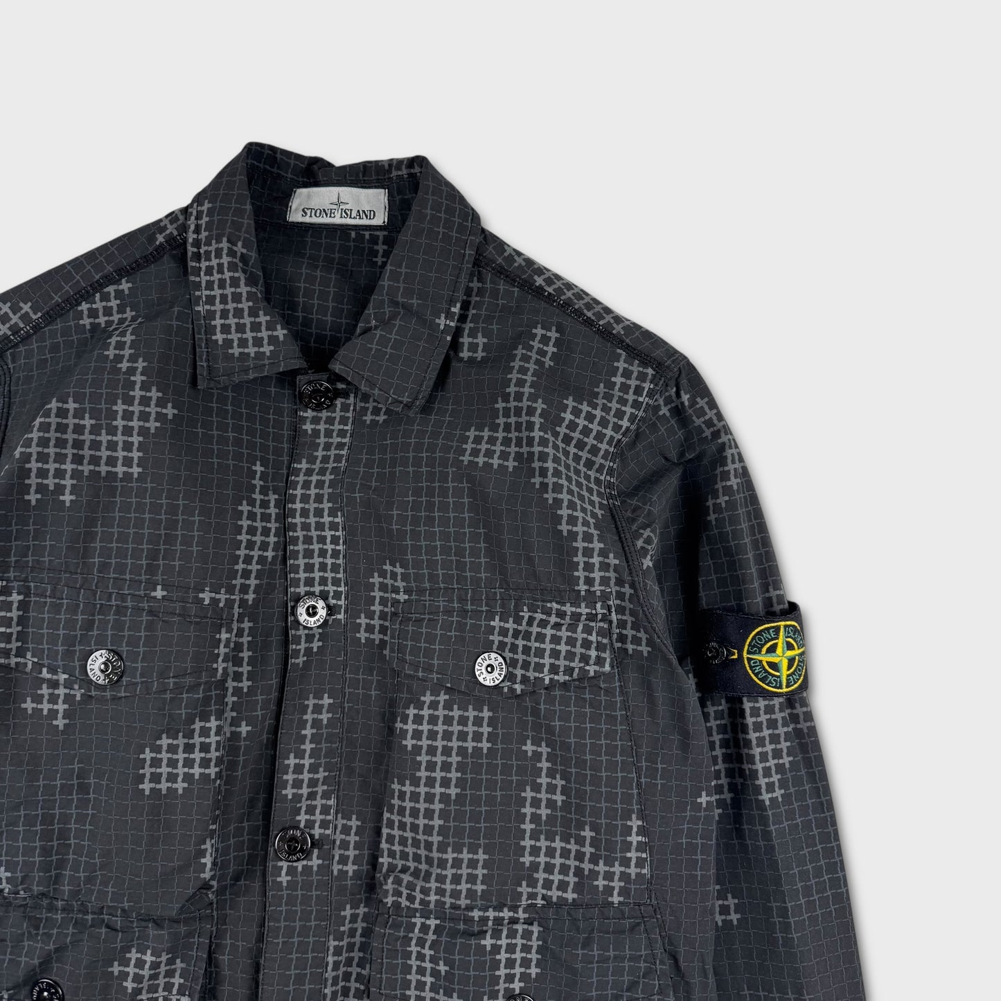 Stone Island Grid Camouflage Field Jacket M