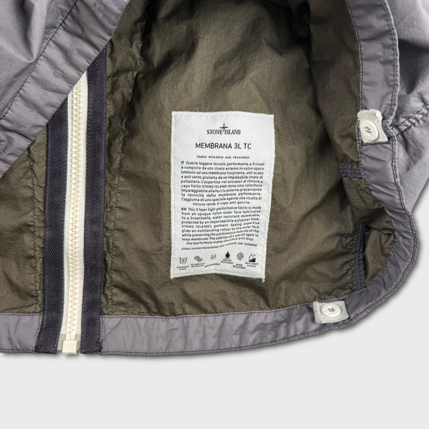 Stone Island Grey Membrana 3L TC Jacket XXL