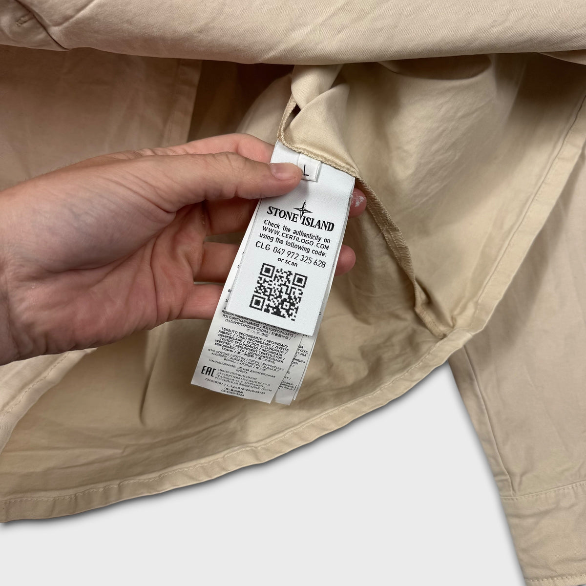 Stone Island Mussola Full Zip Overshirt L