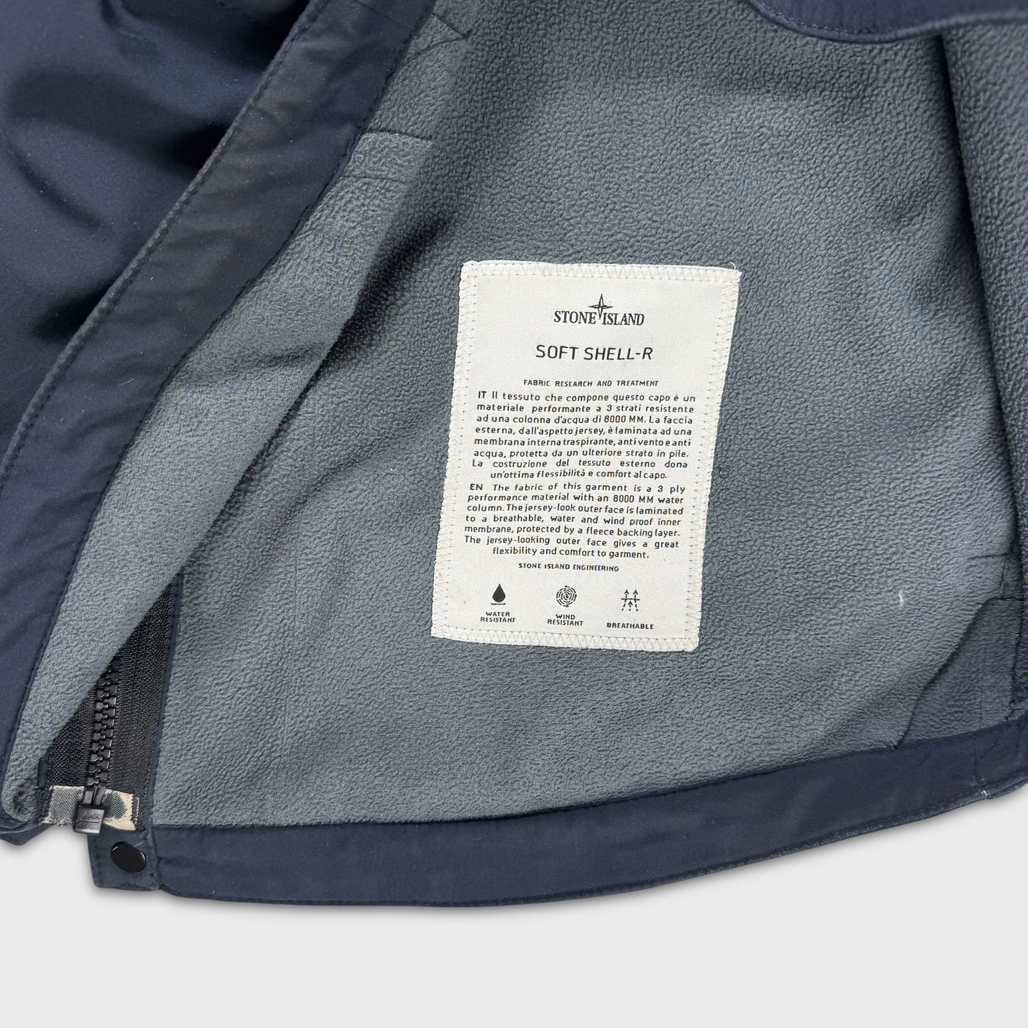 Stone Island Navy Soft Shell-R Jacket L